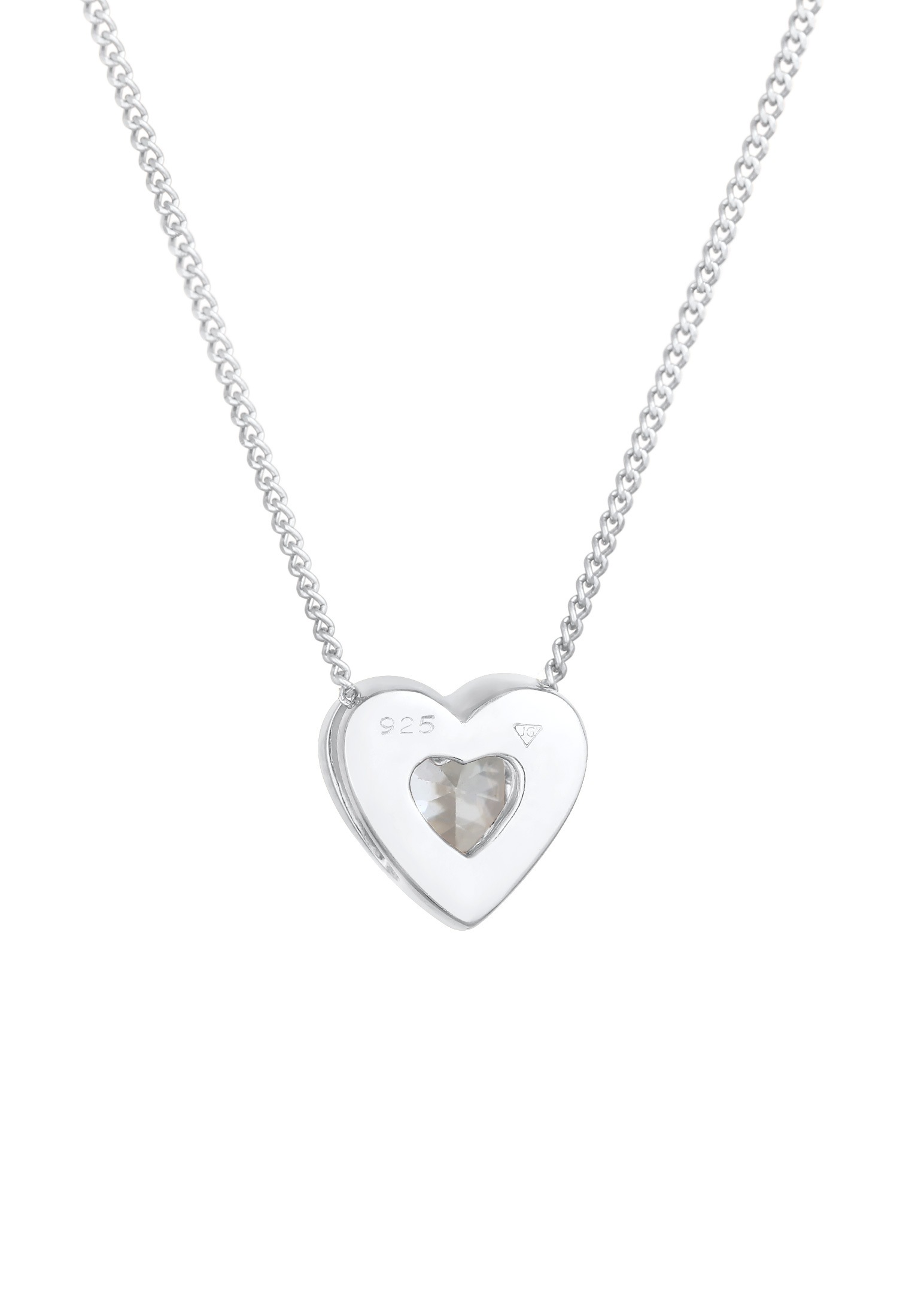 Elli Silberkette »Halskette Anhänger mit Herz Love Zirkonia 925 Silber«