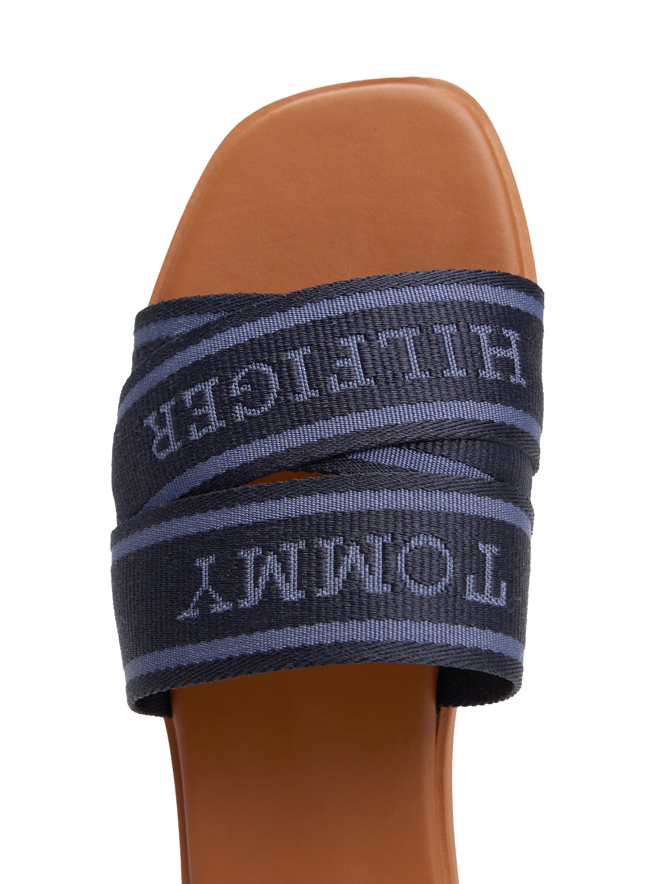 Tommy Hilfiger Pantolette »TOMMY HILFIGER WEBBING MULE«  , Blockabsatz, Sommerschuh, Bequemschuh, Flats mit Logoschriftzug