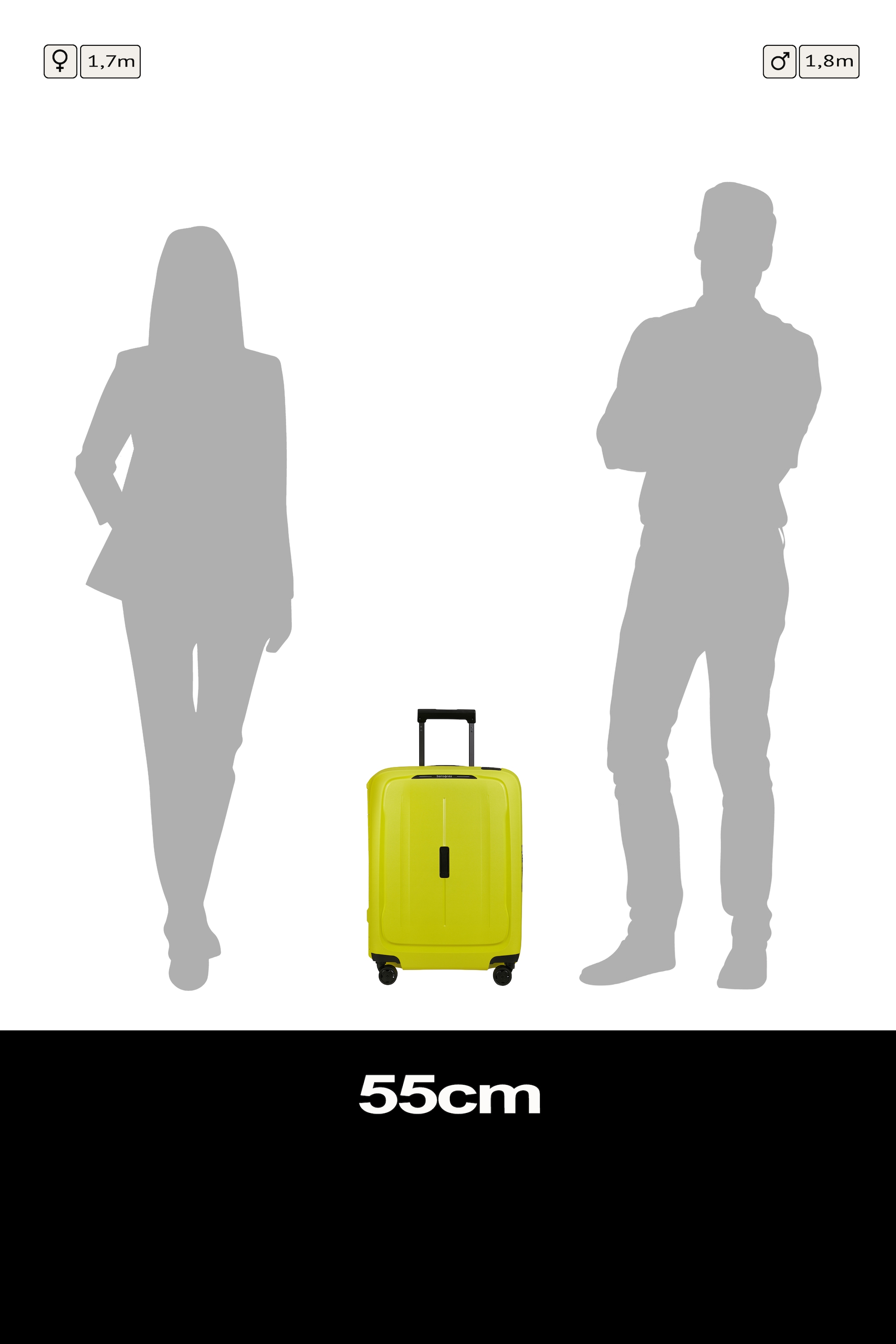 Samsonite Hartschalen-Trolley »ESSENS, verschiedene Größen und Farben« 39 l 4 Rollen Reisekoffer Hartschalenkoffer Koffer für Flugreisen TSA-Schloss