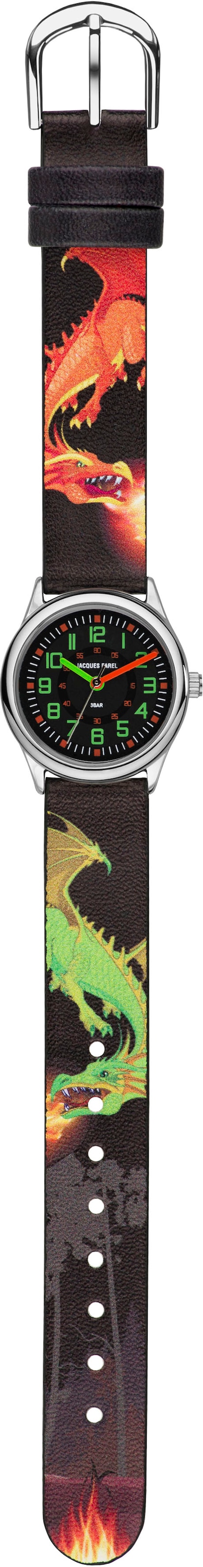 Jacques Farel Quarzuhr »Dinosaurieruhr, HCC 333«, Armbanduhr, Kinderuhr, ideal auch als Geschenk, mit Dinosauriermotiv