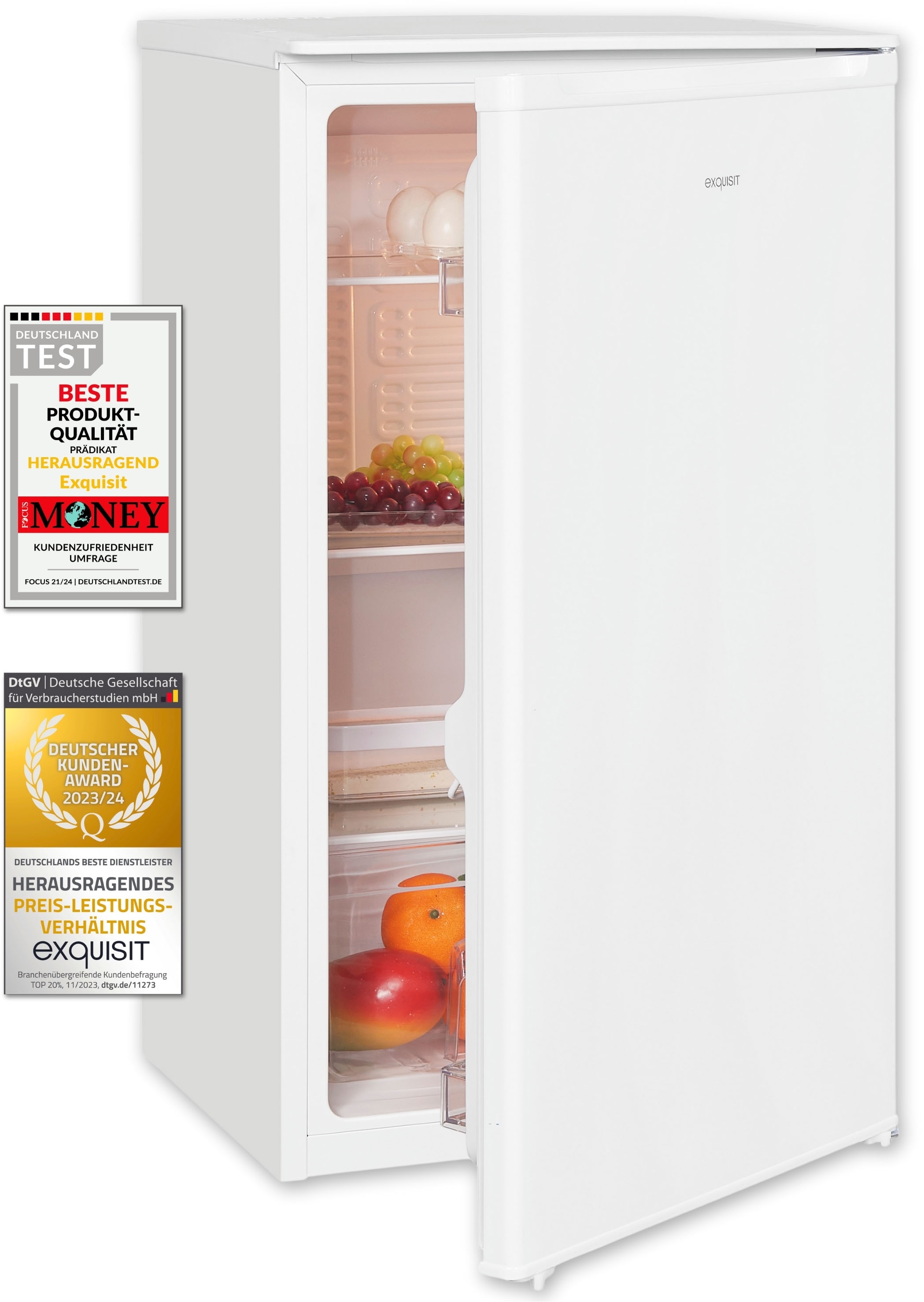 exquisit Vollraumkühlschrank »KS116-V-041E weiss«, 88 L Volumen
