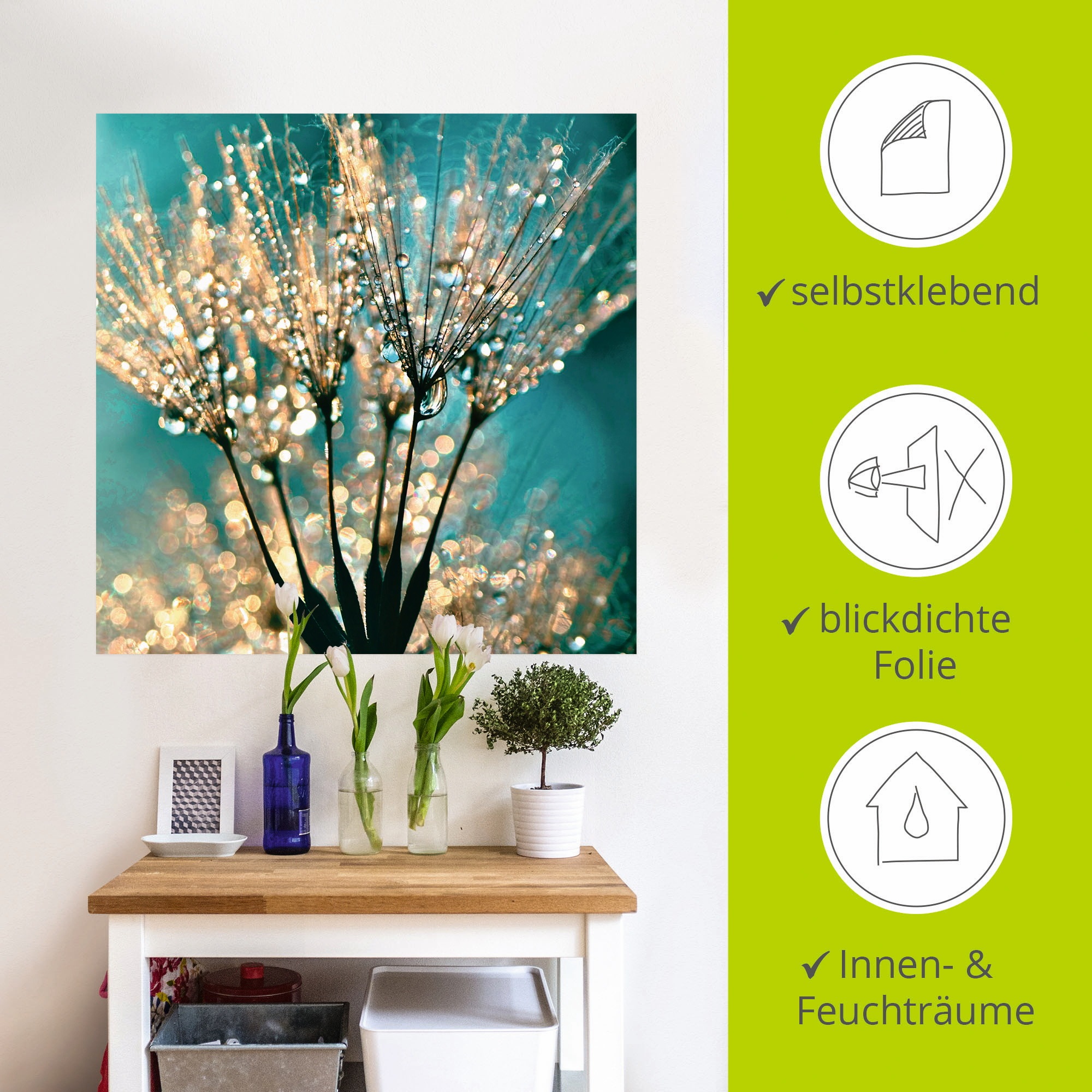 Artland Wandbild »Pusteblume Schirmchen abstrakt«, Blumen, (1 St.), als Alubild, Outdoorbild, Leinwandbild, Poster, Wandaufkleber