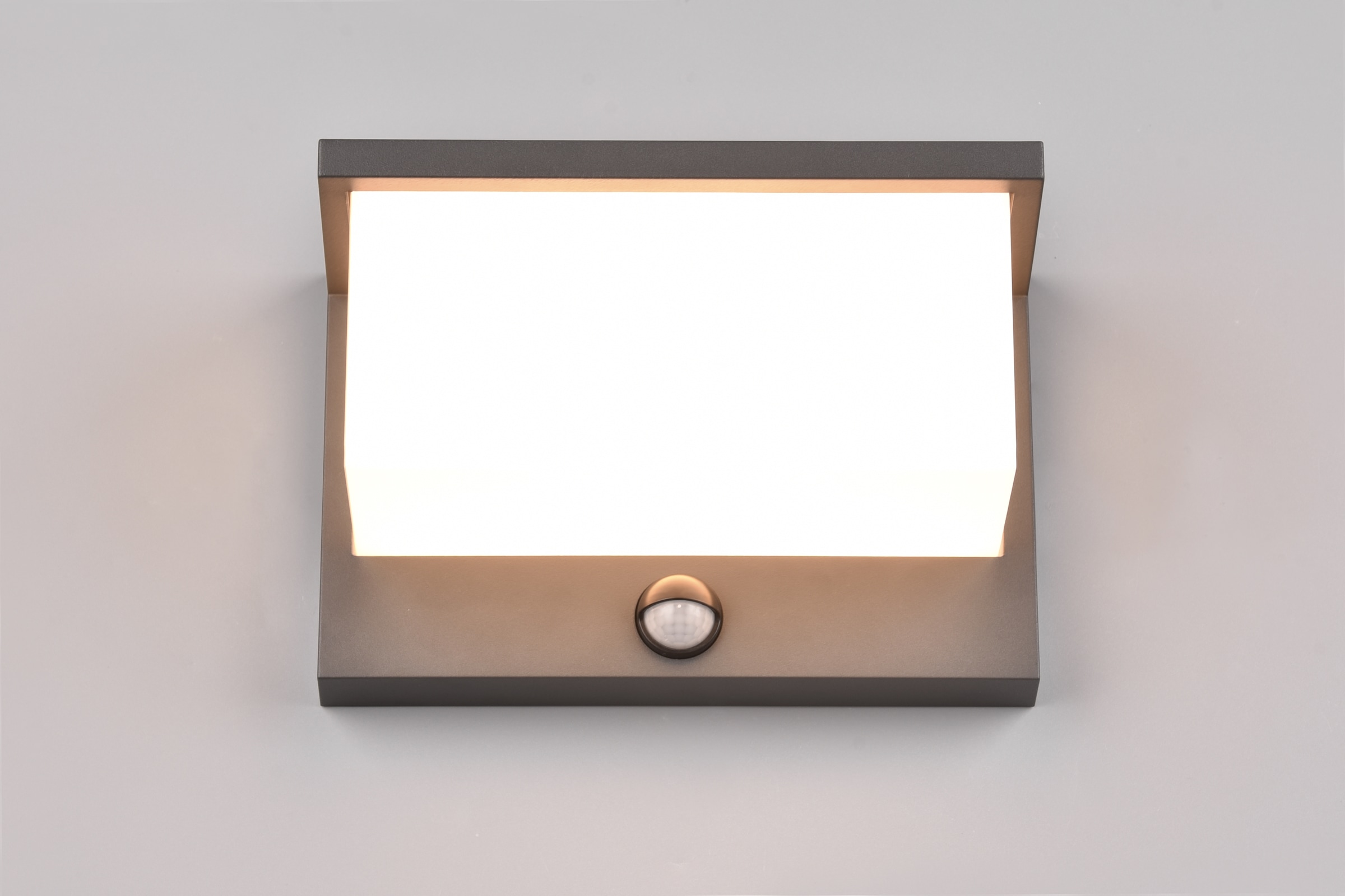 TRIO Leuchten LED Außen-Wandleuchte »NESTOS, Outdoor Wandlampe Hauswand IP54, LED 13W 1300 Lumen 3000 K« LED-Board 1 Stk. Warmweiß LED Wandlampe anthrazit, Garten Terrasse Hauswand, mit Bewegungsmelder