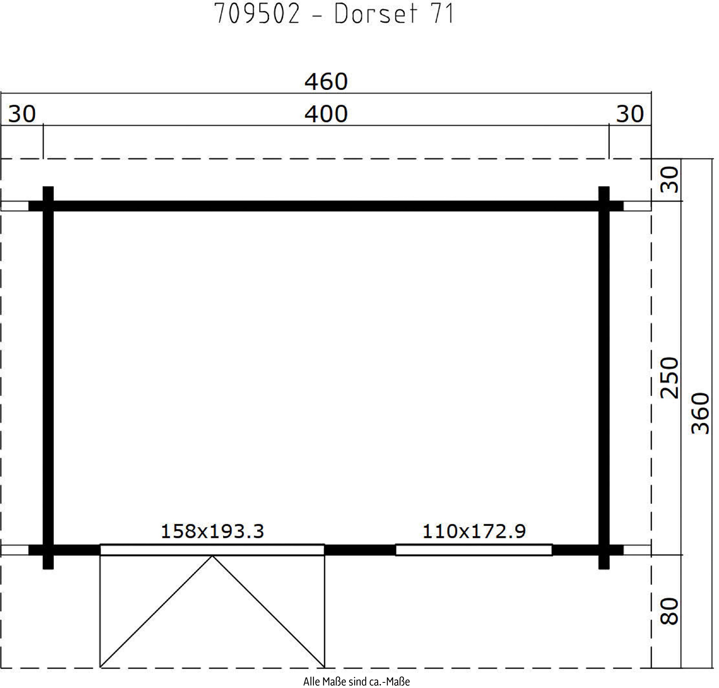 LASITA MAJA Gartenhaus »DORSET«, (Set, inkl. Fussbodenbretter zum verlegen)