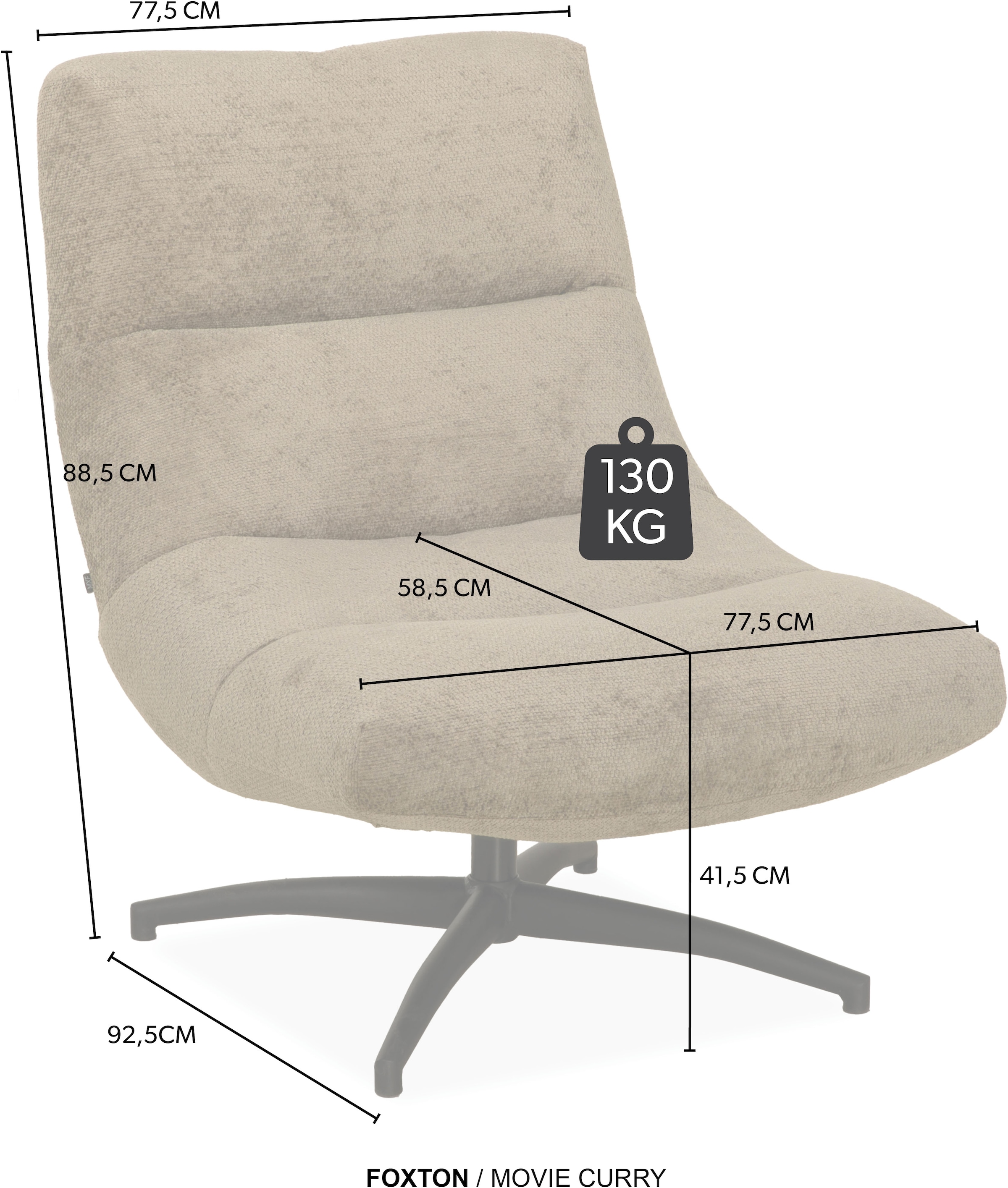 OMG Design Esszimmerstuhl »Foxton« (Set) 2 Stk.bequemer Sessel, mit Drehgestell