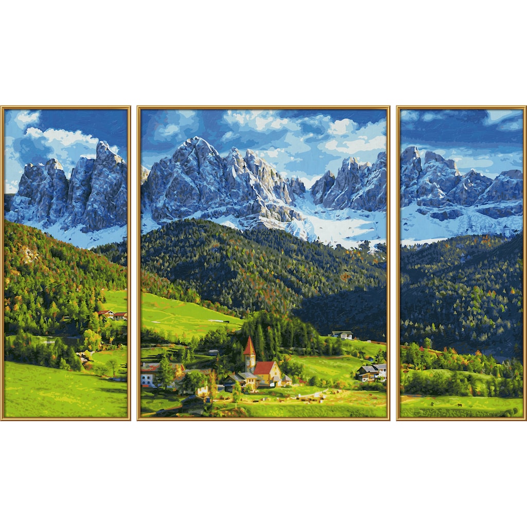 Schipper Malen nach Zahlen »Meisterklasse Triptychon - St. Magdalena in Südtirol«, Made in Germany