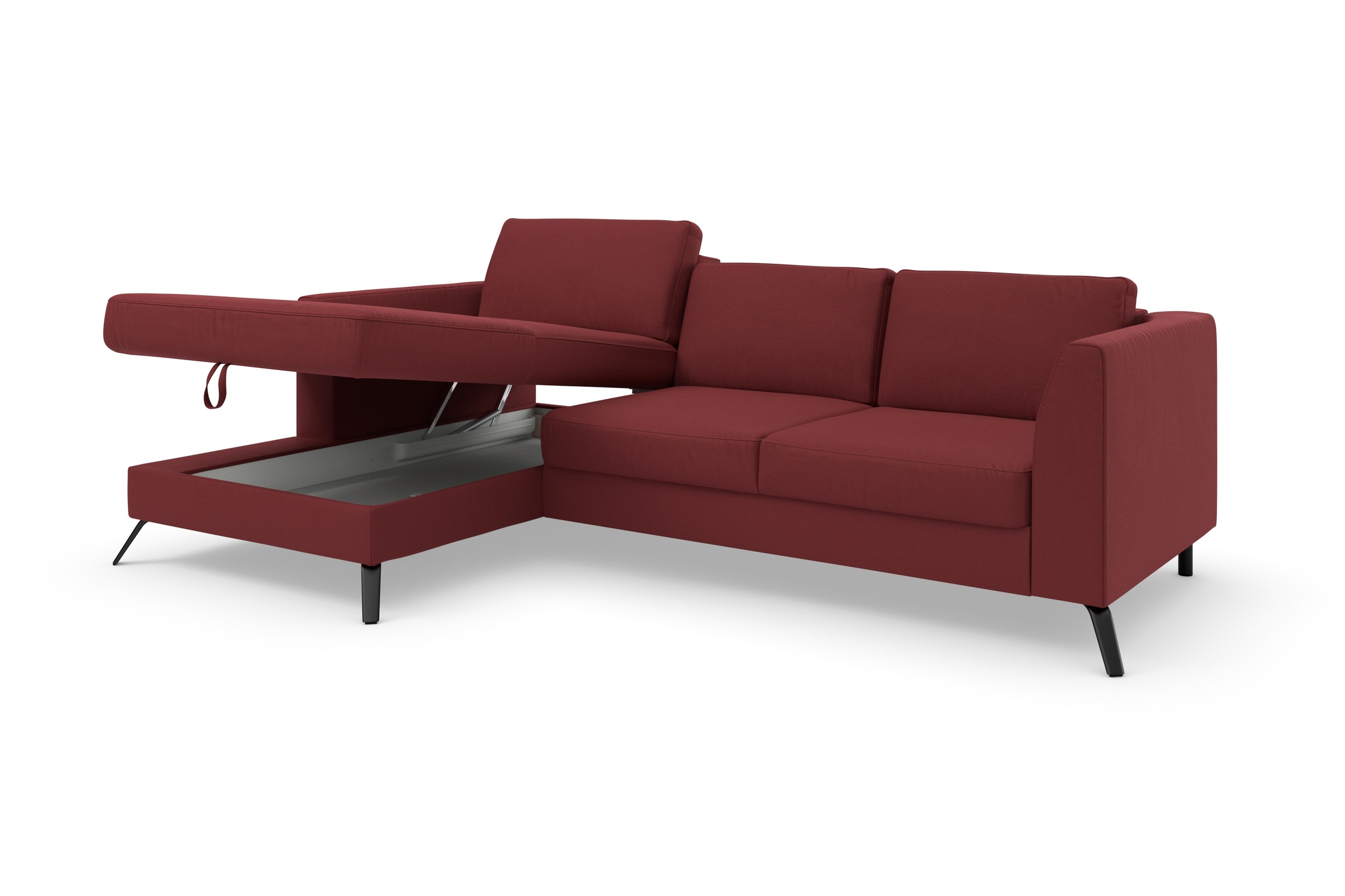 sit&more Ecksofa »Olsen L-Form«, inklusive Sitztiefenverstellung, wahlweise mit Bettfunktion, 15cm hoch