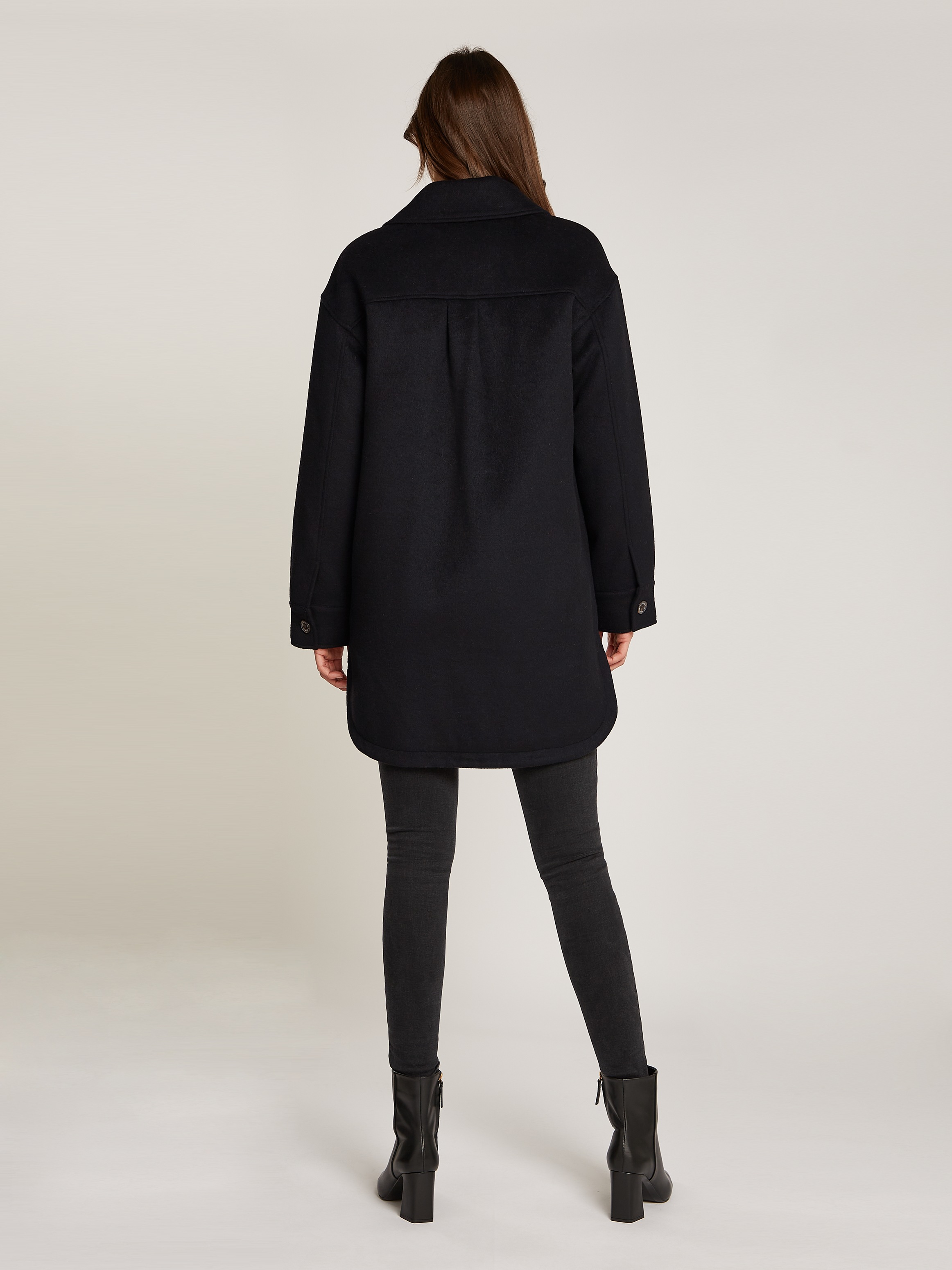 Tommy Jeans Kurzmantel »TJW WOOL COAT EXT«, mit Logostickerei
