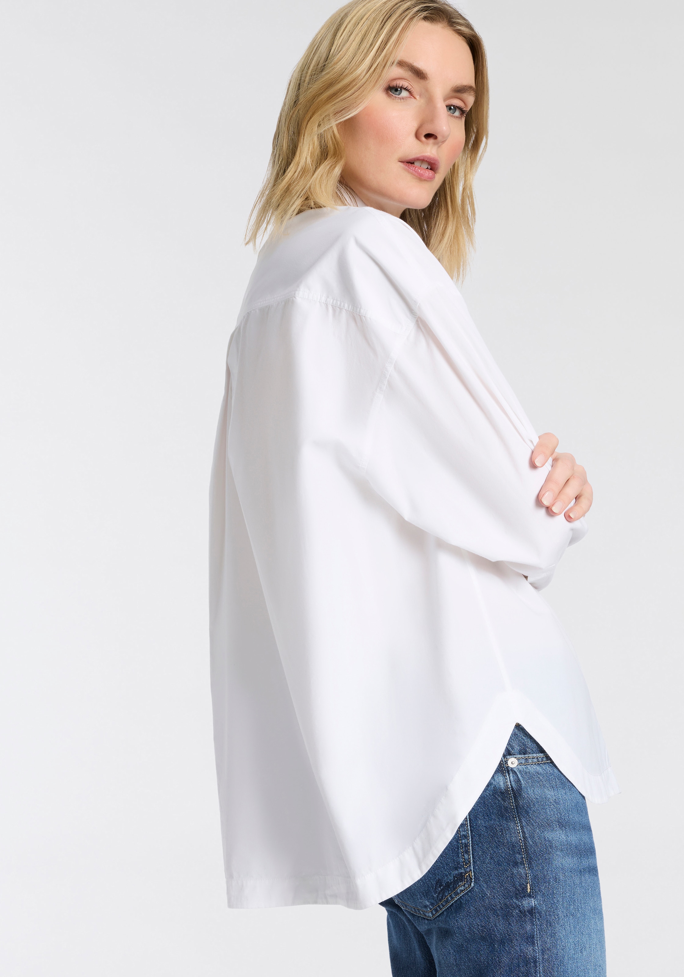 BOSS ORANGE Hemdbluse »Bostatta Premium Damenmode« im Oversize Fit