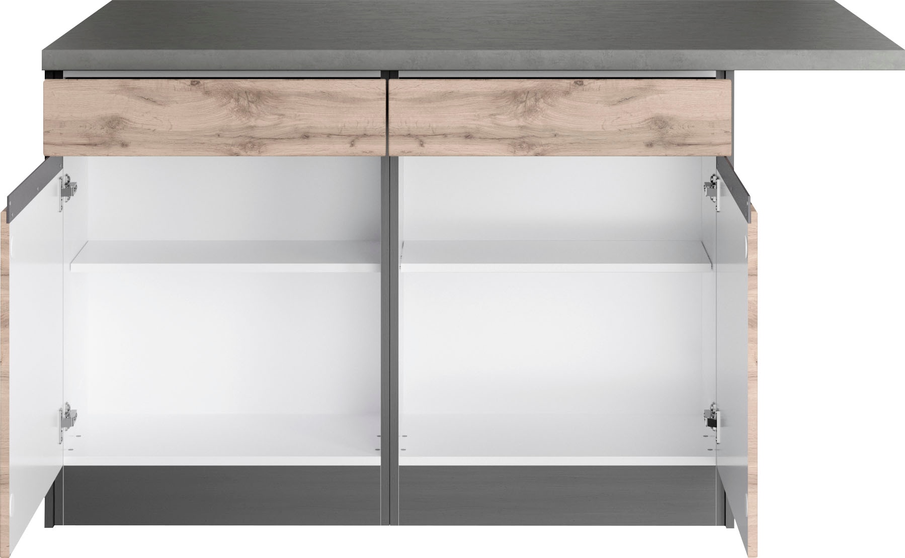 KOCHSTATION Kücheninsel »KS-Riesa«, Breite 153 cm, Tiefe 100 cm, MDF-Fronten