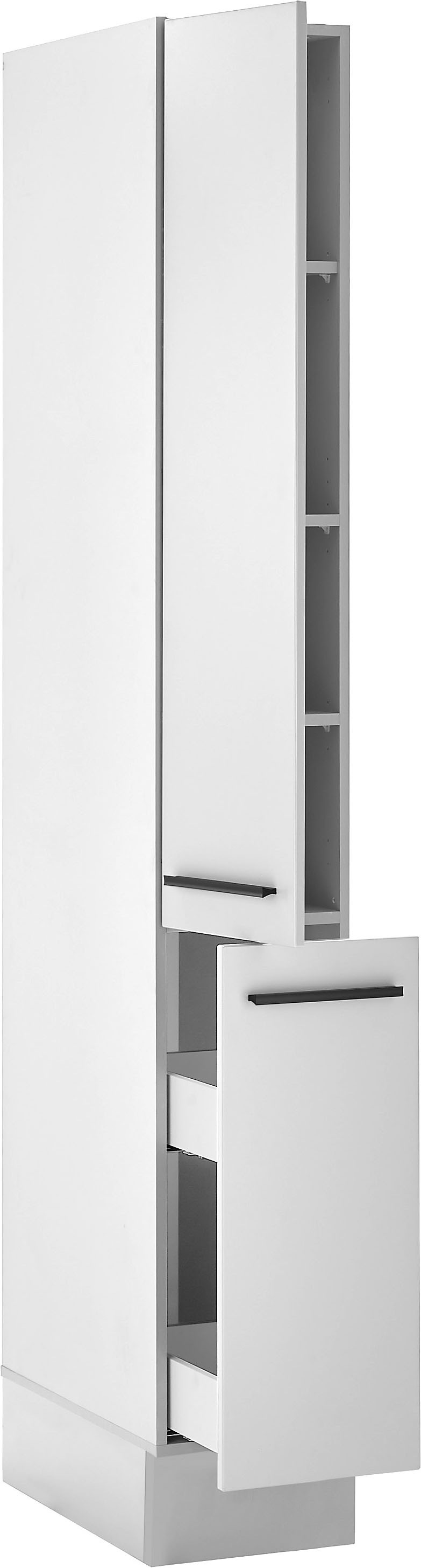 BASIC by Balculina Vorratsschrank »Denver, Küchenschrank BxHxT 30 x 211 x 57« 1 Stk. tlg. Breite 30cm, in grau matt/lancelot eiche