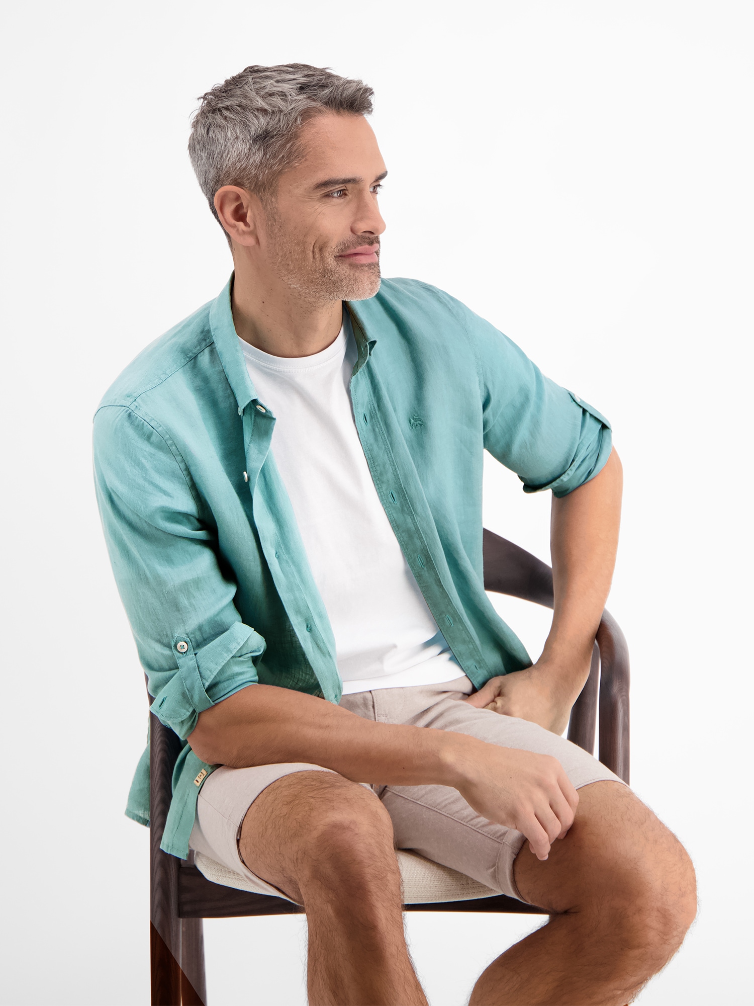 LERROS Langarmhemd »LERROS Herrenhemd in Leinen-Baumwoll-Blend«