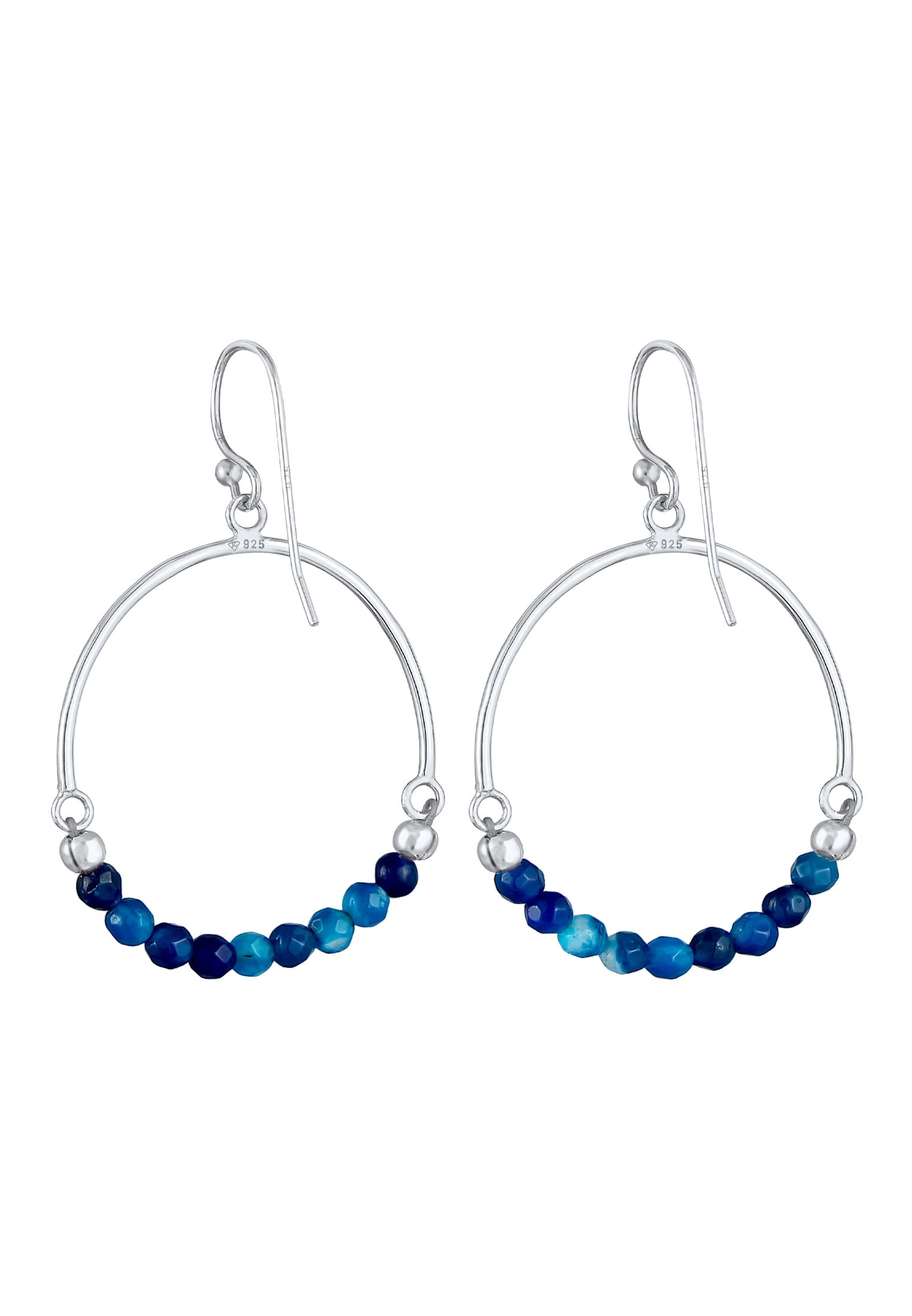 Elli Paar Ohrhänger »Ohrringe Edelstein Achat Beads Rund Boho Hippie 925 Silber«