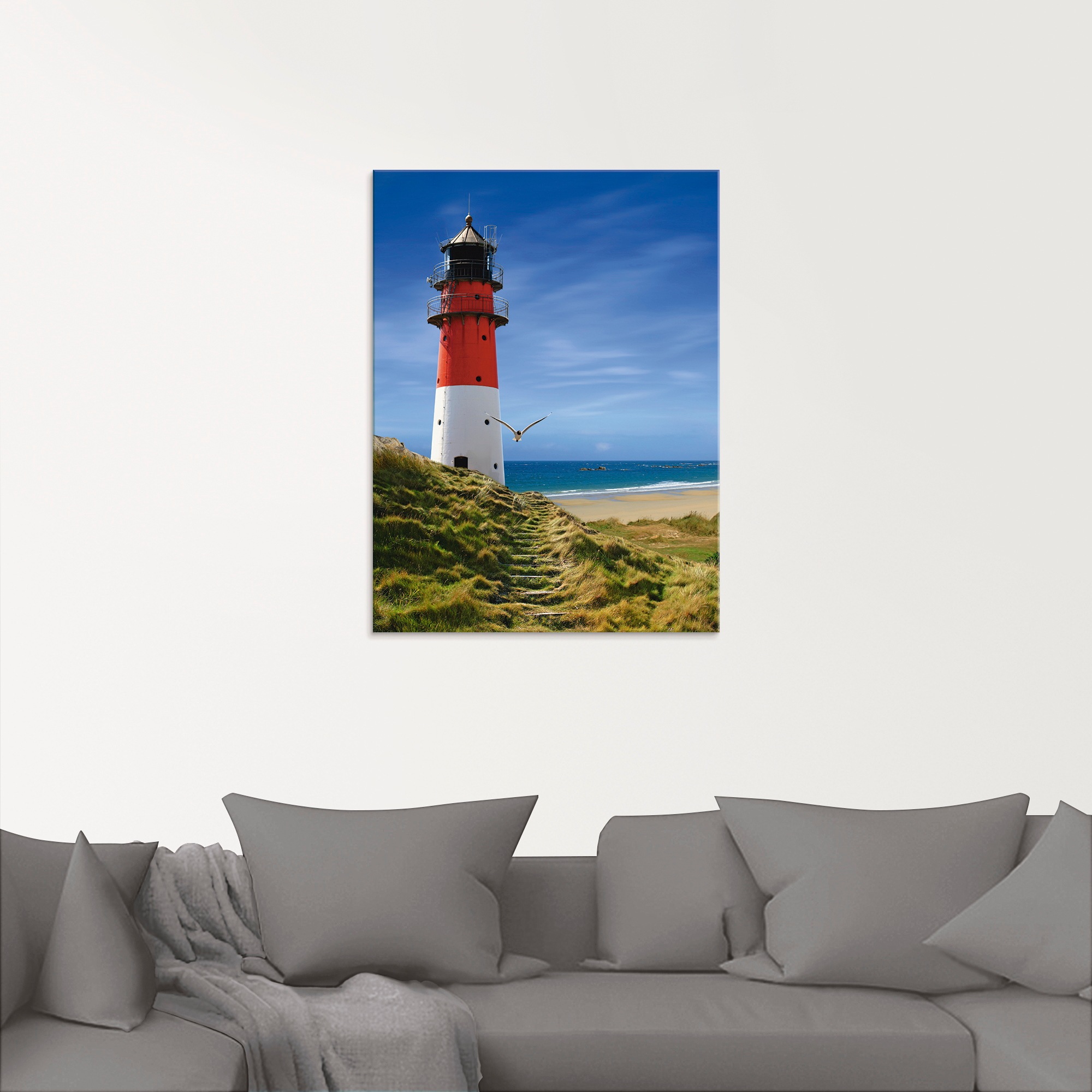 Artland Glasbild »Leuchtturm am Deich« Gebäude 1 Stk. tlg. in verschiedenen Größen