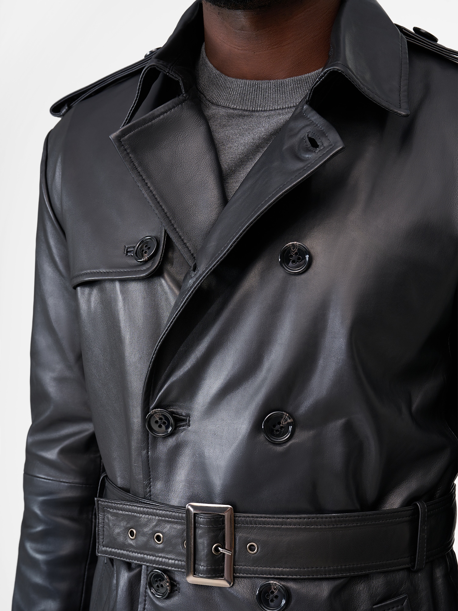 RICANO Trenchcoat »Ledermantel Domenico« Handgefertigt aus echtem Leder