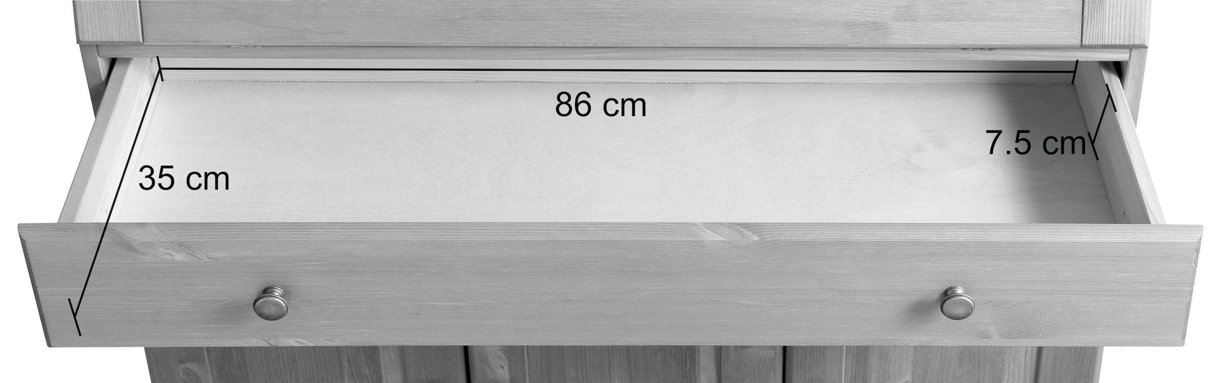 Home affaire Sekretär »Rossi«, aus massiver Kiefer, variabel verstellbare Einlegeböden, Breite 97 cm
