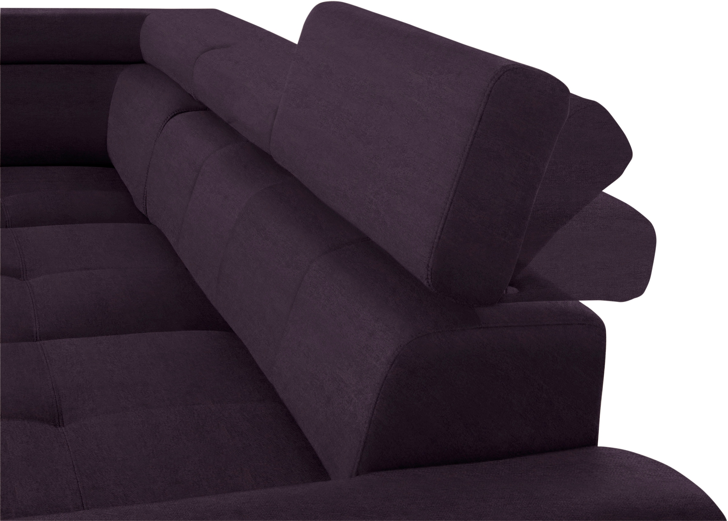 exxpo - sofa fashion Ecksofa »Enya, hoher Sitzkomfort, Breite 266cm, bequem, 12cm hohe Füße, L-Form« mit Kopfteilverstellung, wahlweise Bettfunktion u. Bettkasten