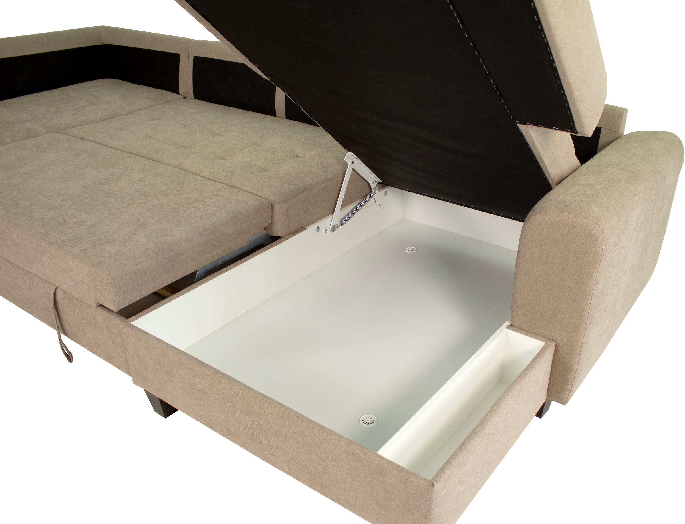 Trends by HG Wohnlandschaft »Moritz, U-Form« inkl. Bettfunktion und Bettkasten, inkl. 2 Zierkissen