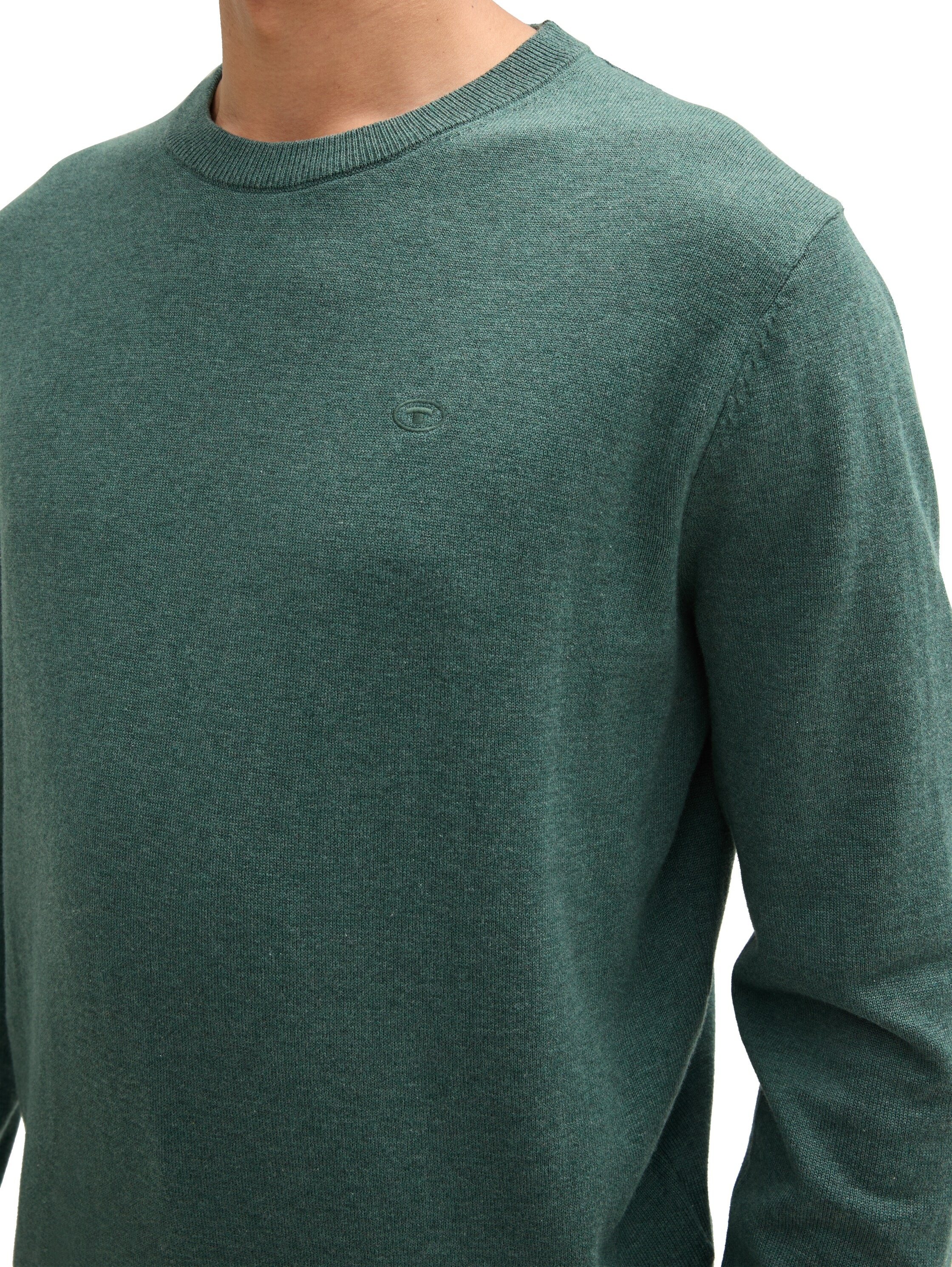 TOM TAILOR Rundhalspullover, mit Logostickerei