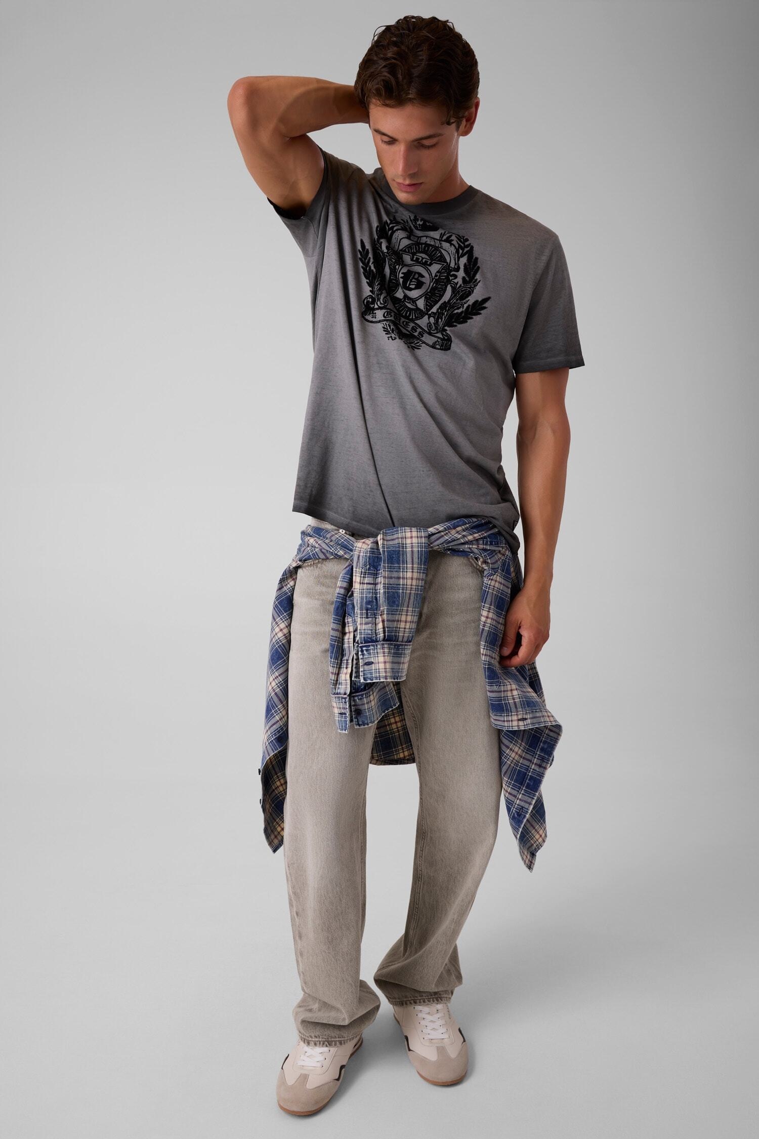 Guess T-Shirt Rundhalsausschnitt, reine Raumwolle,  Regular Fit