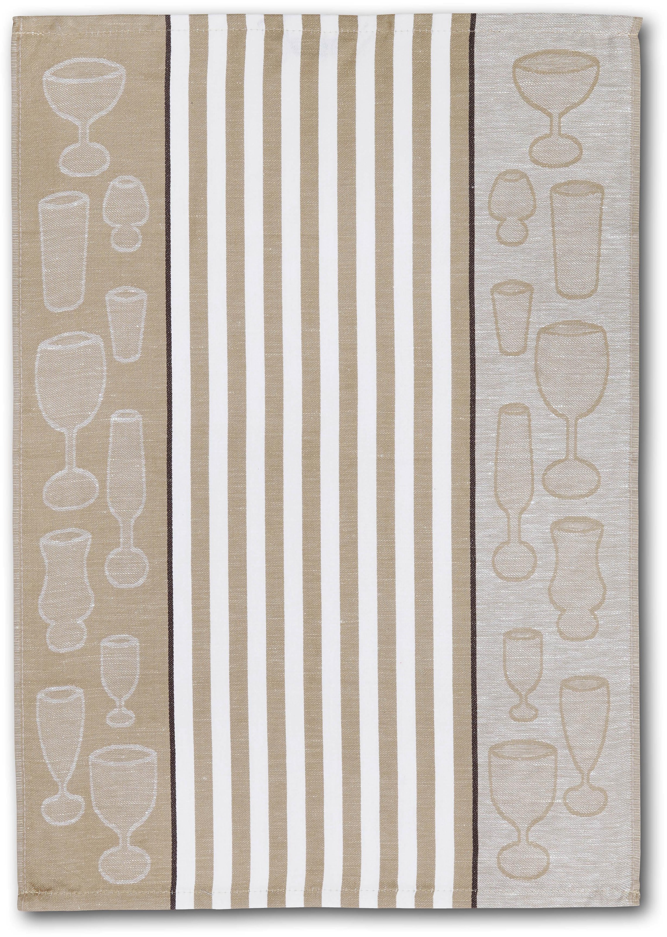 Dyckhoff Geschirrtuch »Gläser / Halbleinen«, (Set, 10 tlg.), mit Gläser & Streifen Motiv, Maße je Tuch ca. 50x70 cm