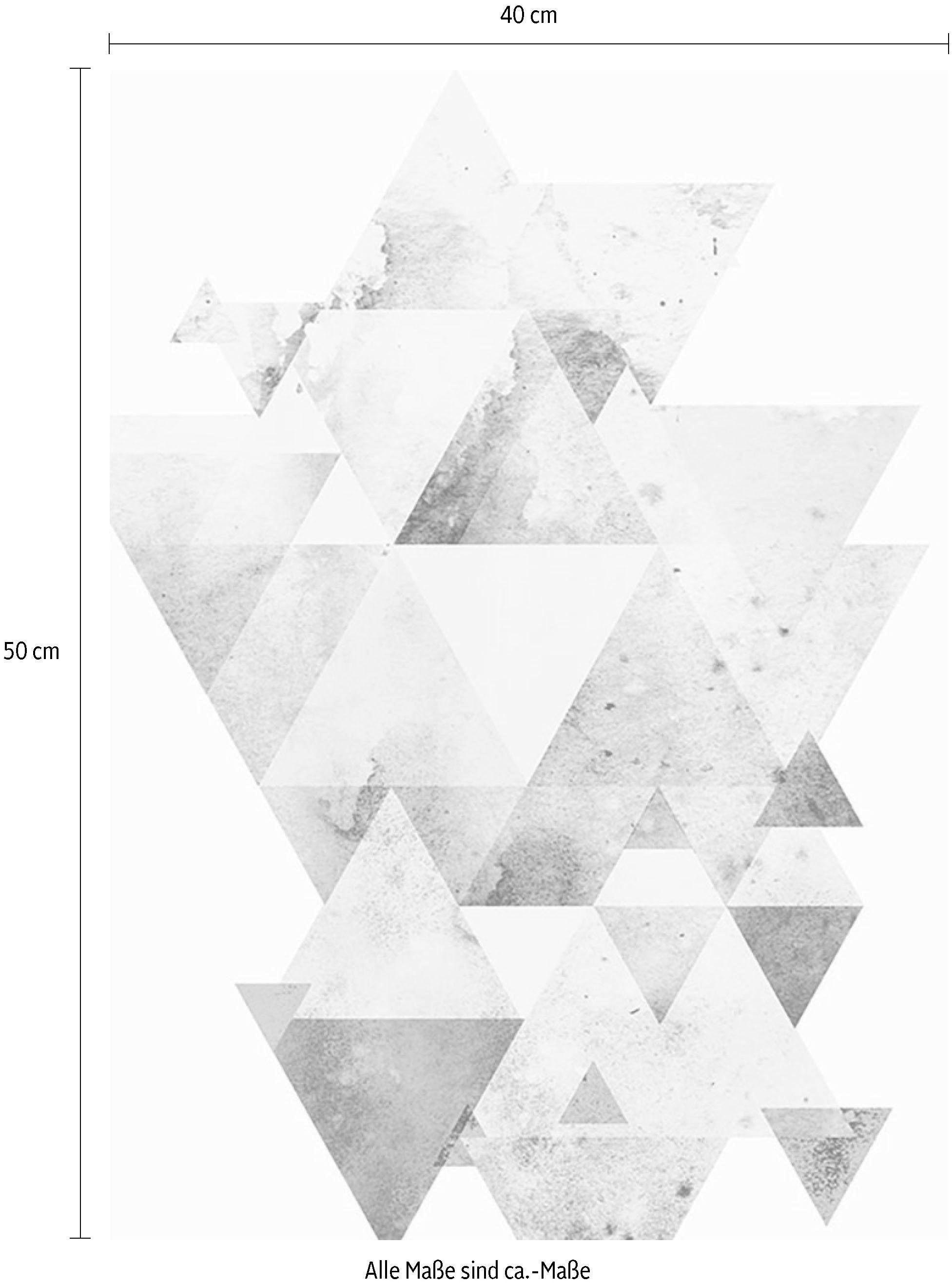 Komar Bild »Triangles Red« Formen | Kunst 1 Stk. tlg. Wandbild zur Dekoration - ohne Rahmen