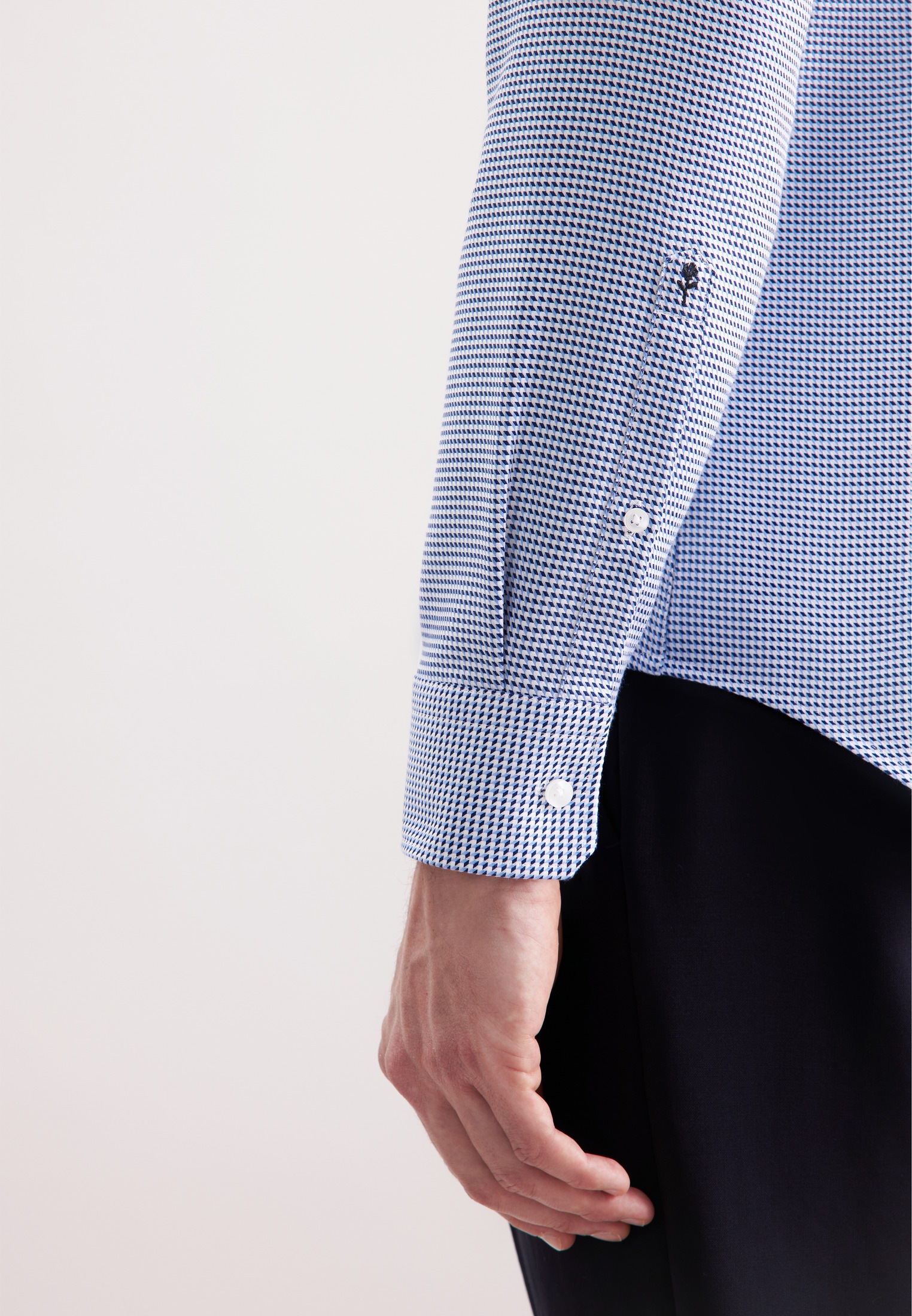 seidensticker Businesshemd »Schwarze Rose« Slim 1/1 Kentkragen Pepita