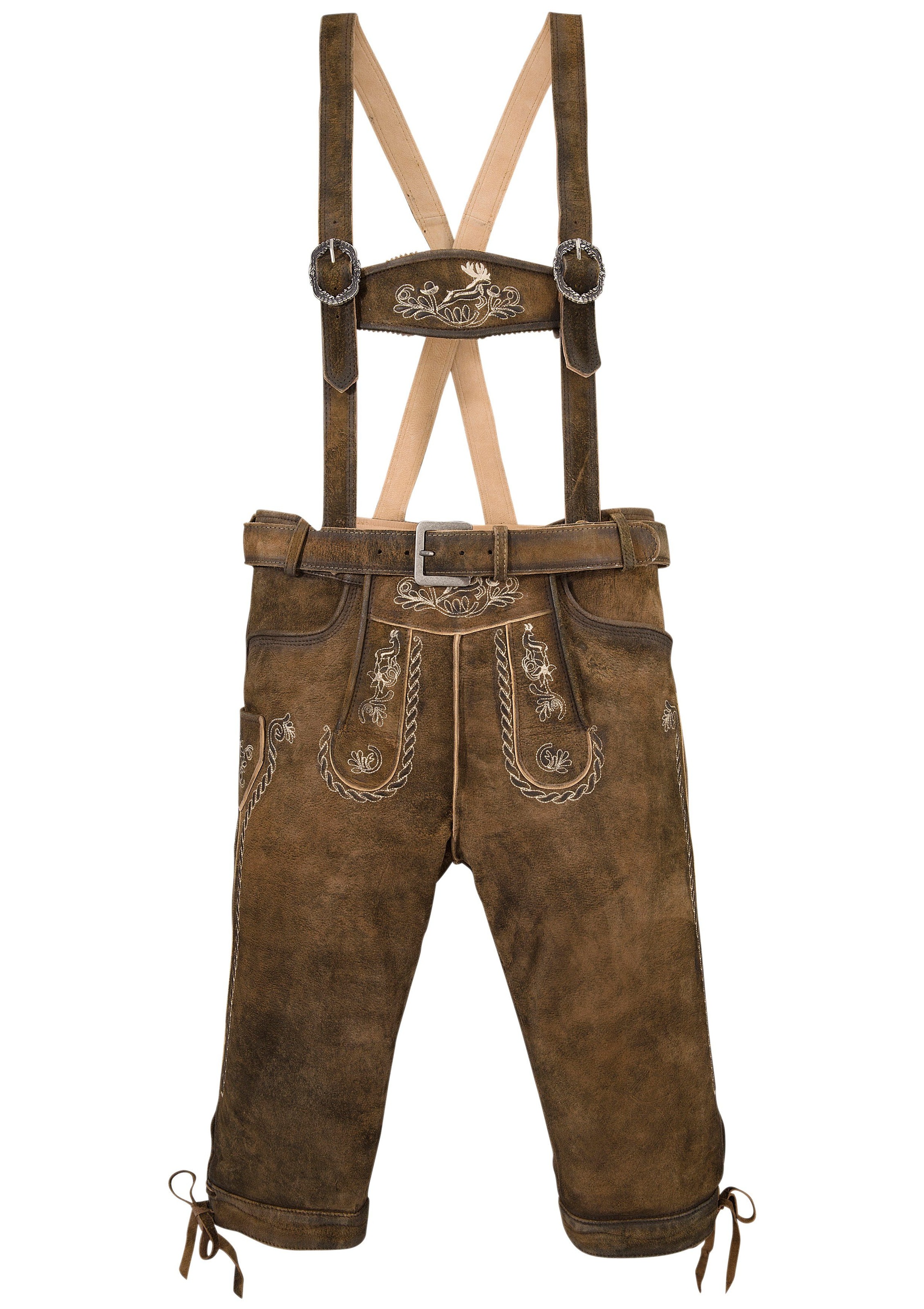 MarJo Trachtenlederhose, (2 tlg., mit abnehmbarem Gürtel), Herren, im urigen Look und... kaufen