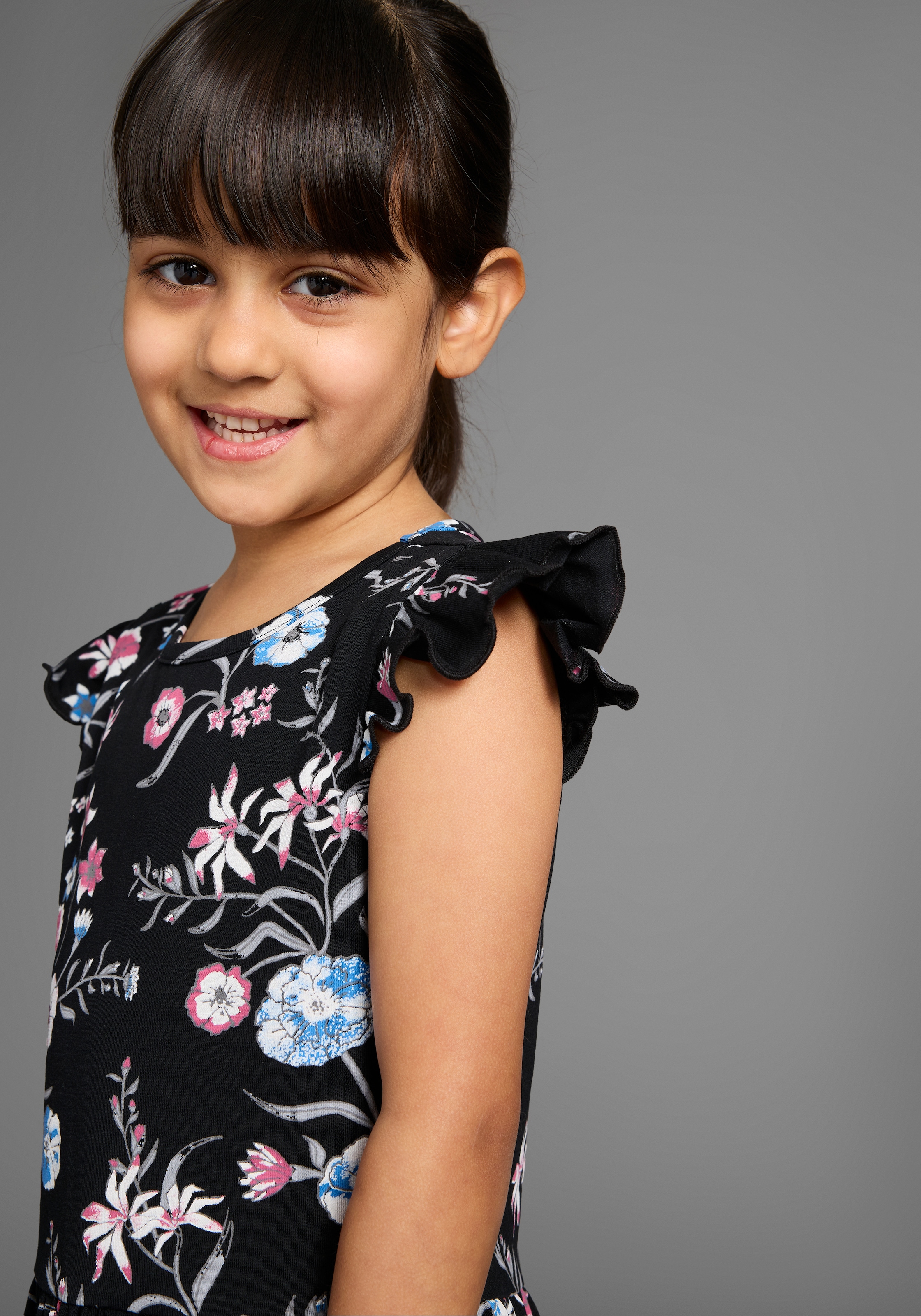 KIDSWORLD Jerseykleid »Shirtkleid im trendigen Allover-Muster« mit Flügelärmeln