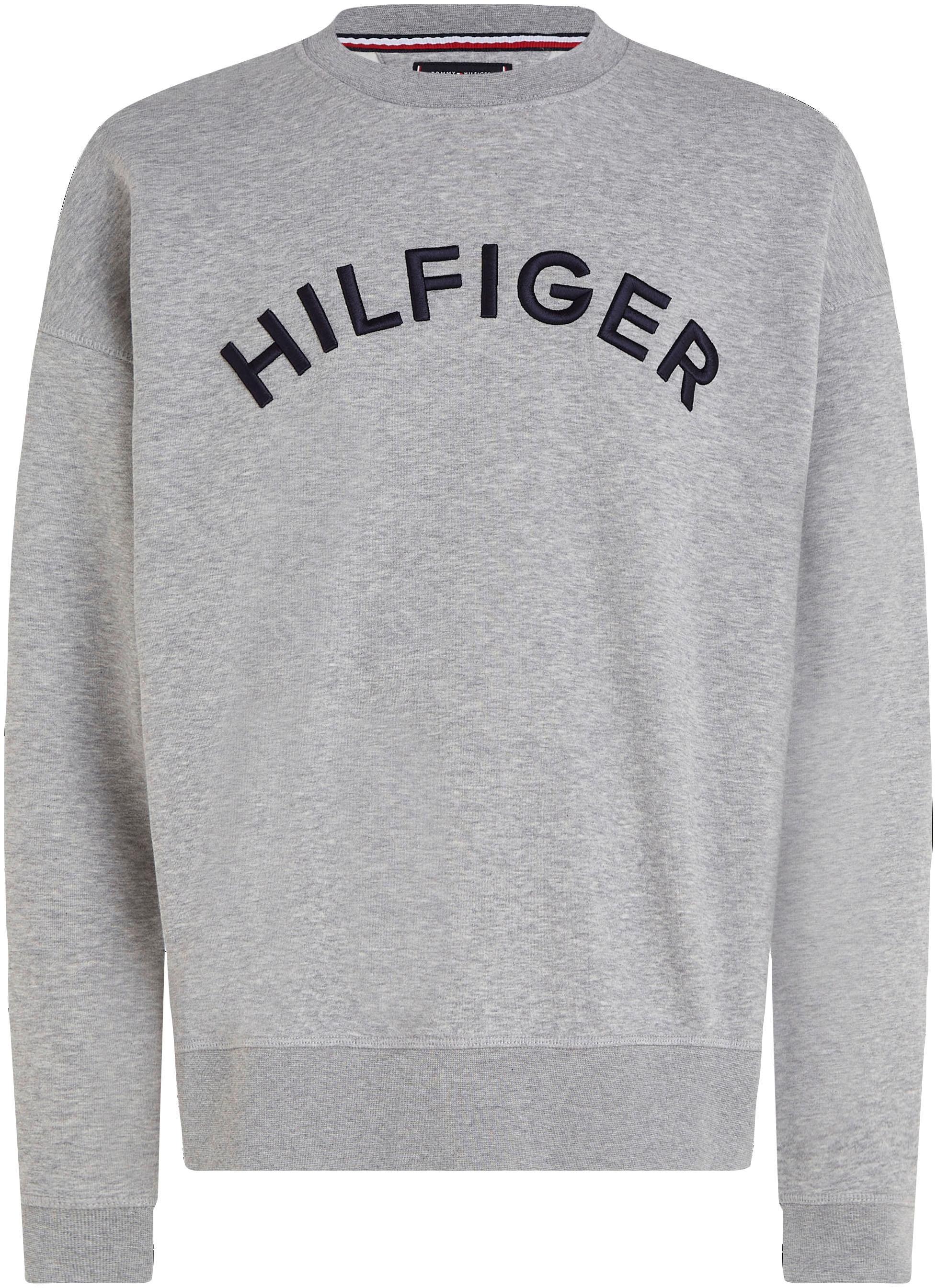 Tommy Hilfiger Sweatshirt »HILFIGER ARCHED CREWNECK«, ♕ mit bei Rippbündchen