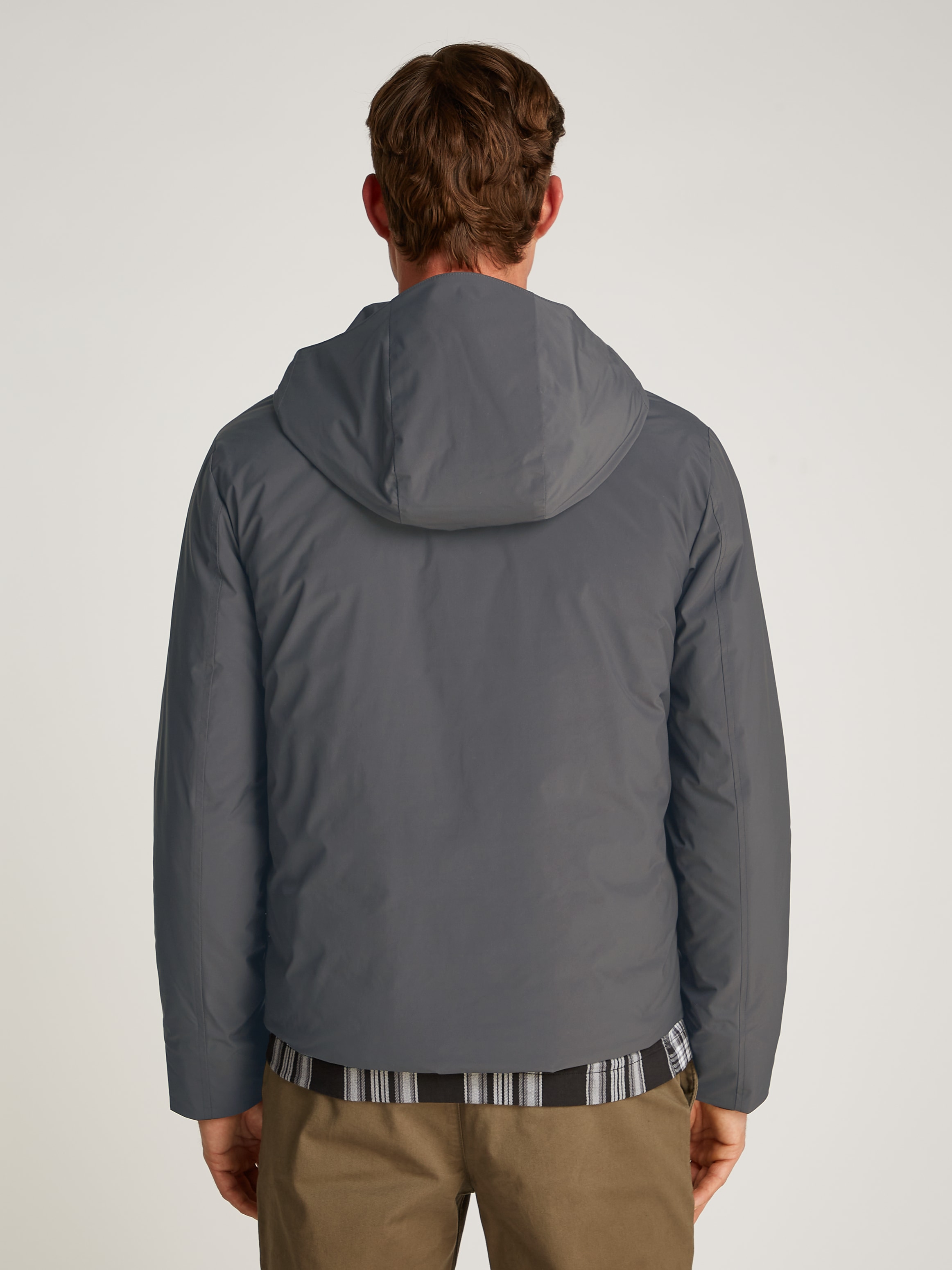 Calvin Klein Outdoorjacke »TECHNICAL NON-QUILT JACKET HOOD«, mit Kapuze, mit Logoprint
