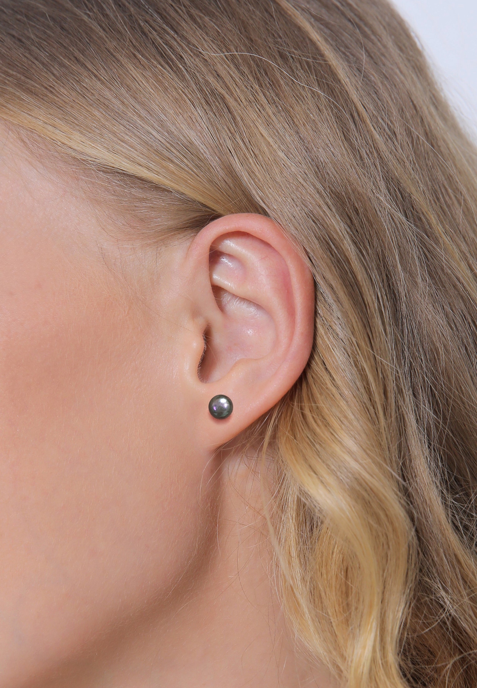 Nenalina Paar Ohrstecker »Ohrringe Süßwasserzuchtperle Grau Basic 925 Silber«