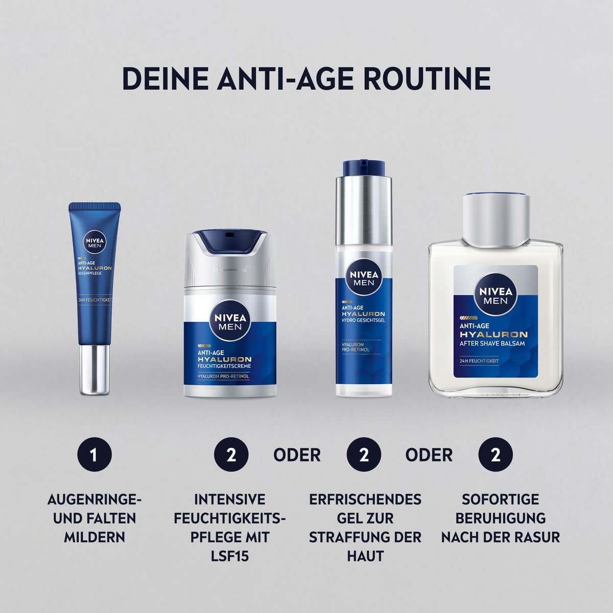 Nivea Men Anti-Aging-Creme »Anti-Age Hyaluron Hydro Gesichtsgel«