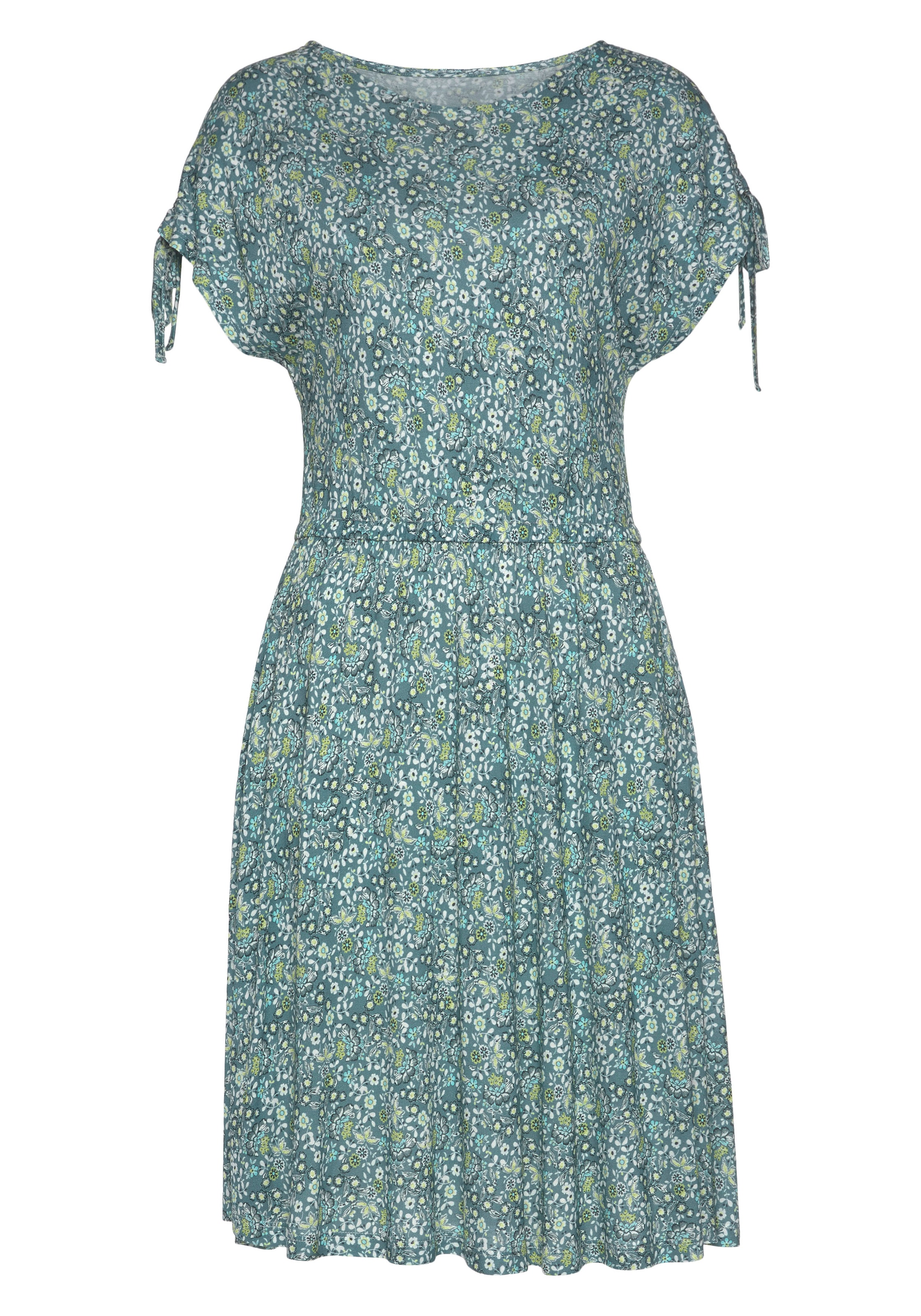 Vivance Jerseykleid, mit Blümchendruck, lockeres Sommerkleid, Strandkleid