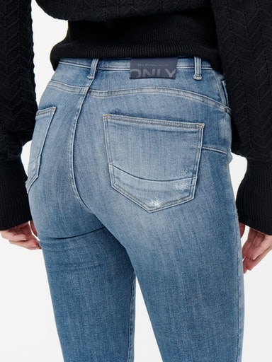 ONLY Skinny-fit-Jeans »ONLPOWER MID PUSH UP SK DEST DNM REA935«, mit Destroyed Effekt