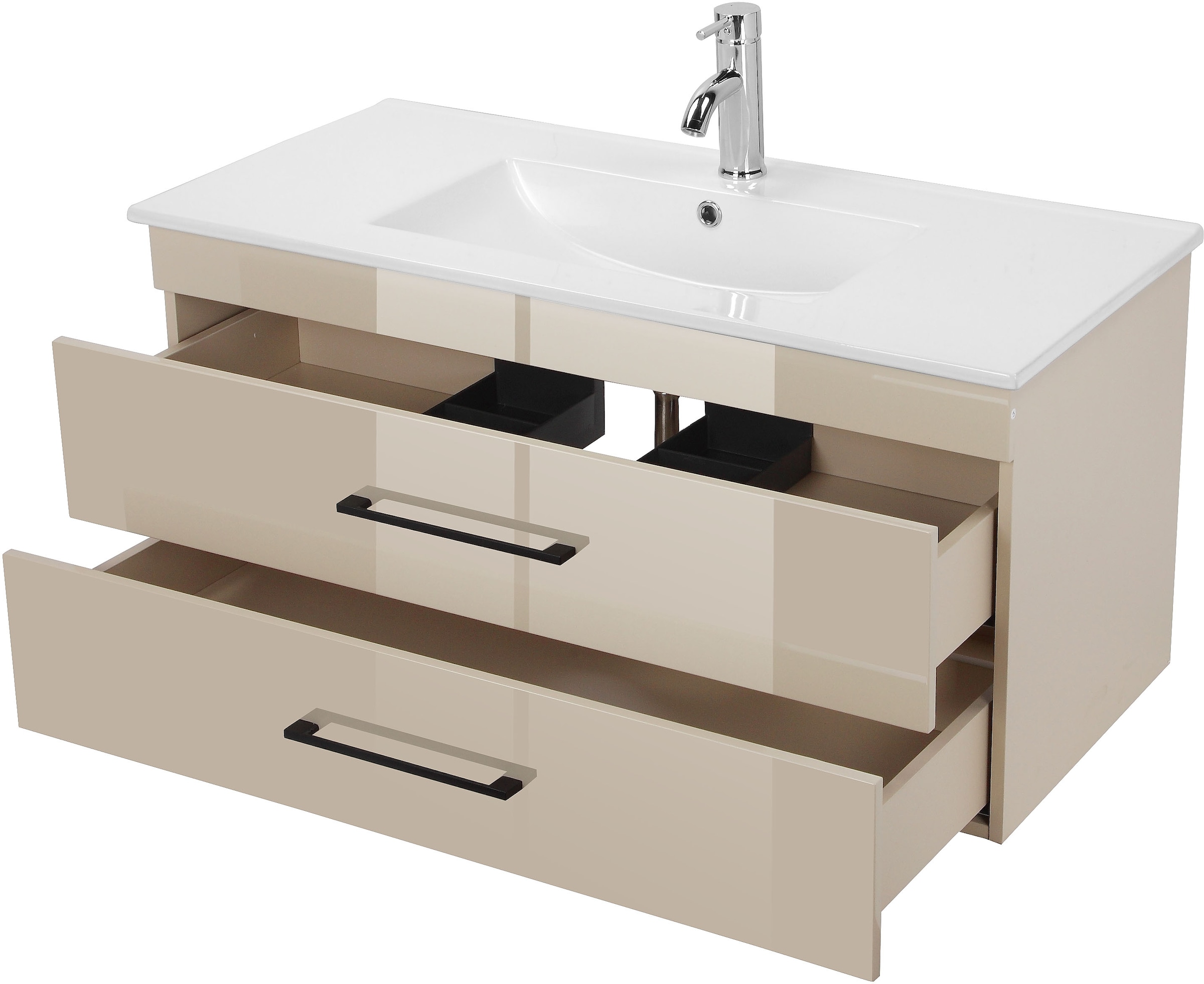 welltime Waschtisch »Florenz«, Waschplatz mit 2 Auszügen und Softclose Breite 100cm
