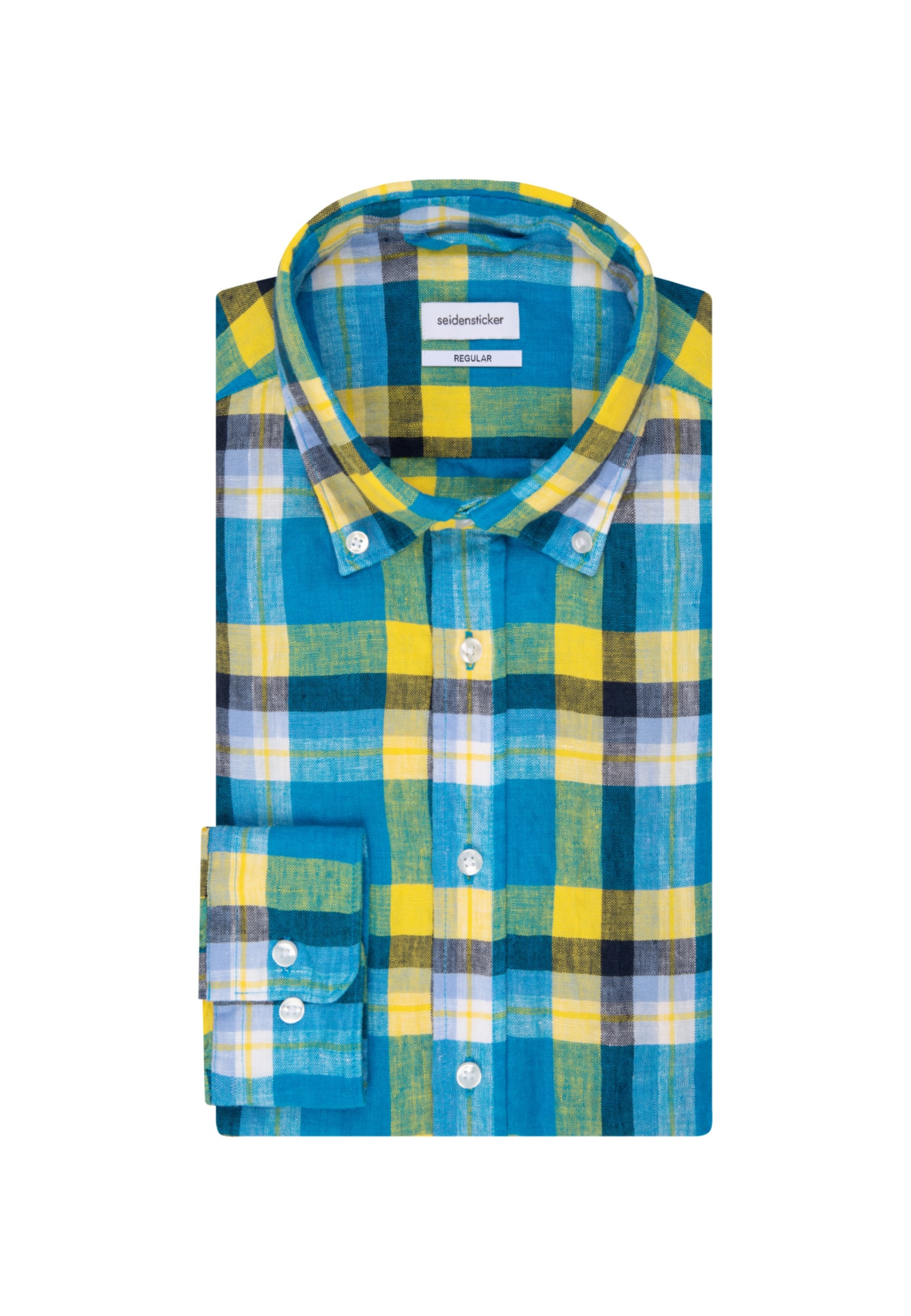 seidensticker Businesshemd »Regular«, Regular Langarm Button-Down-Kragen Karo