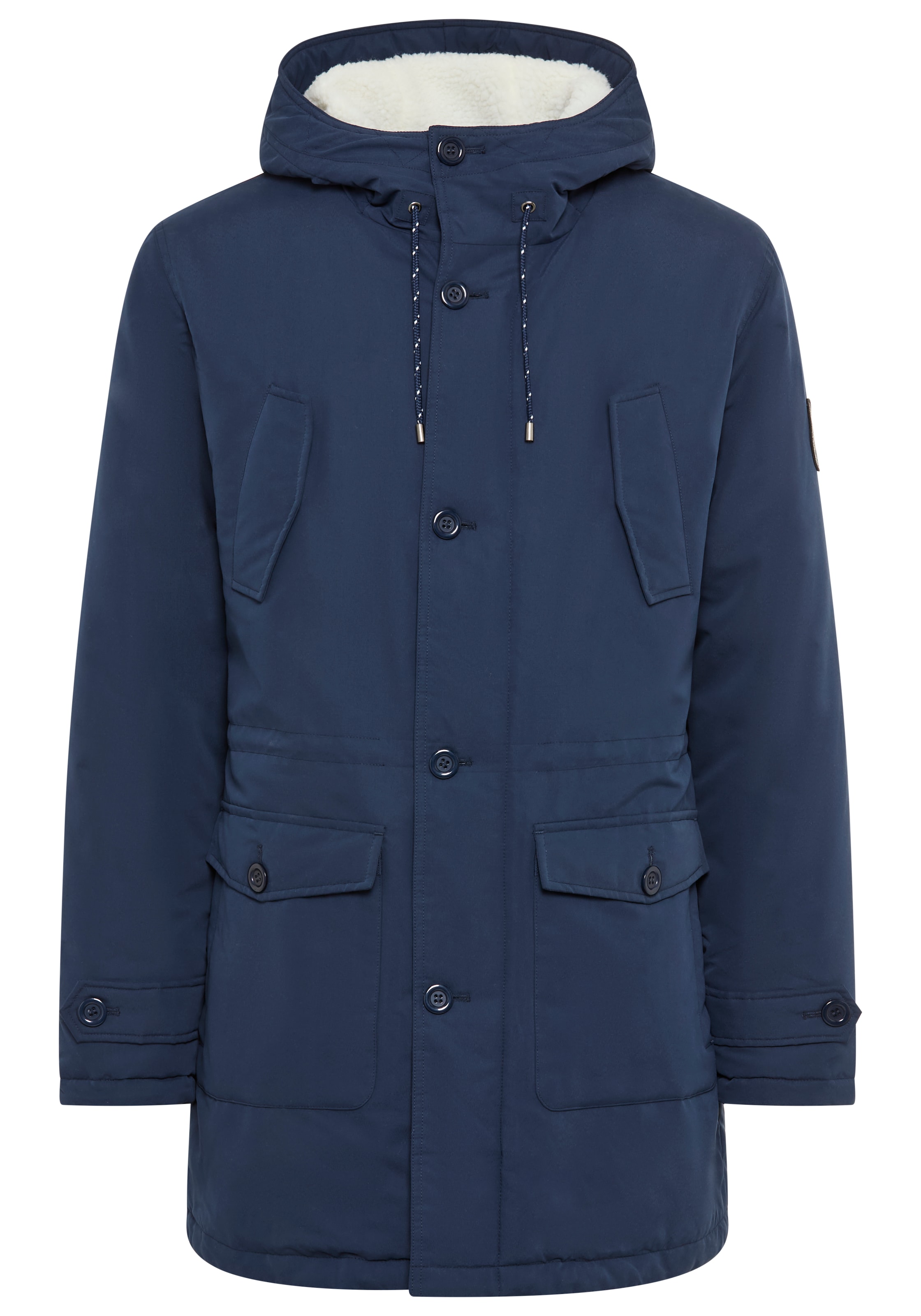 Bruno Banani Parka mit Kapuze Winterjacke mit Teddy Fleece gefüttert und anpassbarer Kapuze