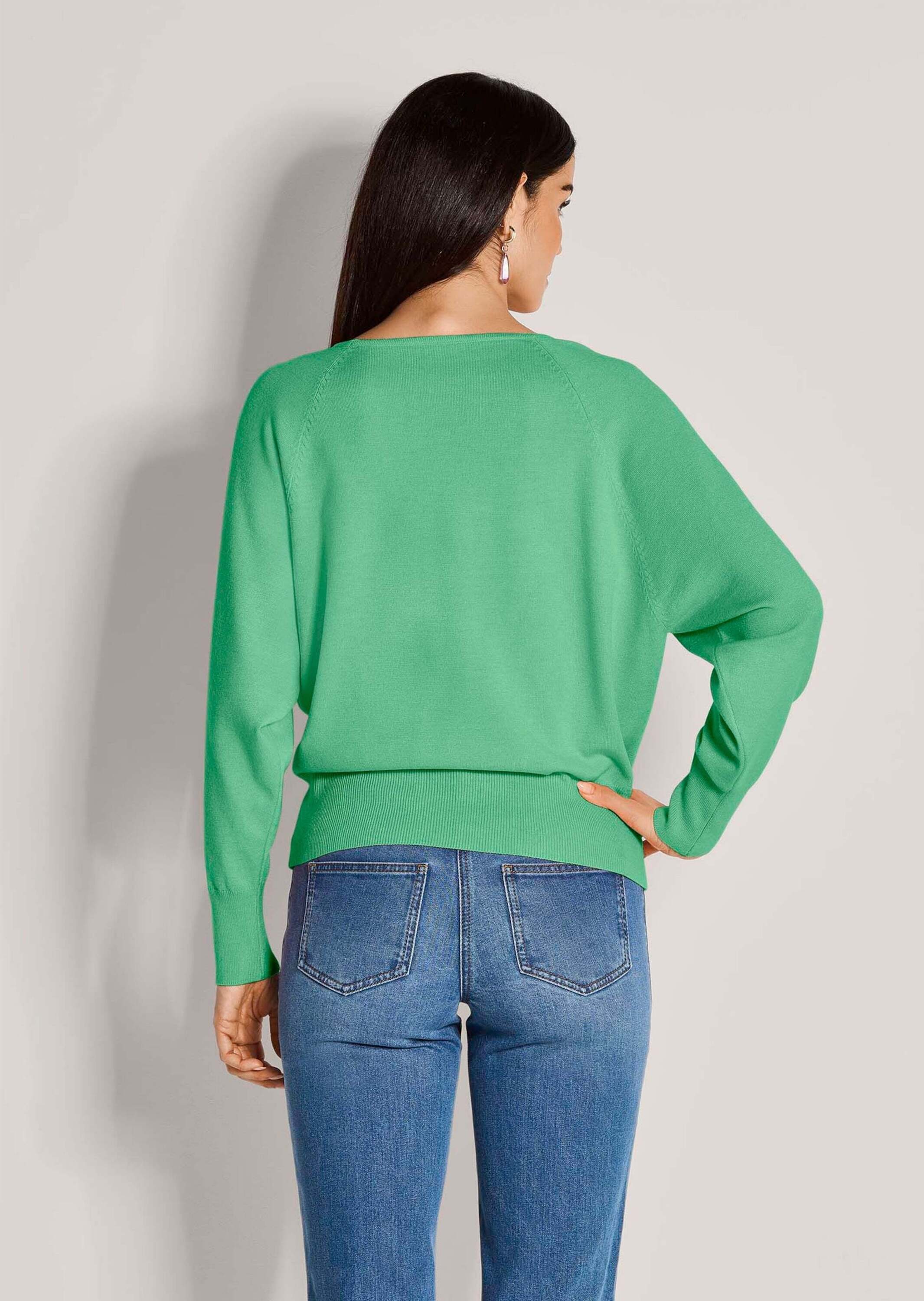 MADELEINE Longpullover »Pullover Basic Strickpullover mit Fledermausärmeln«