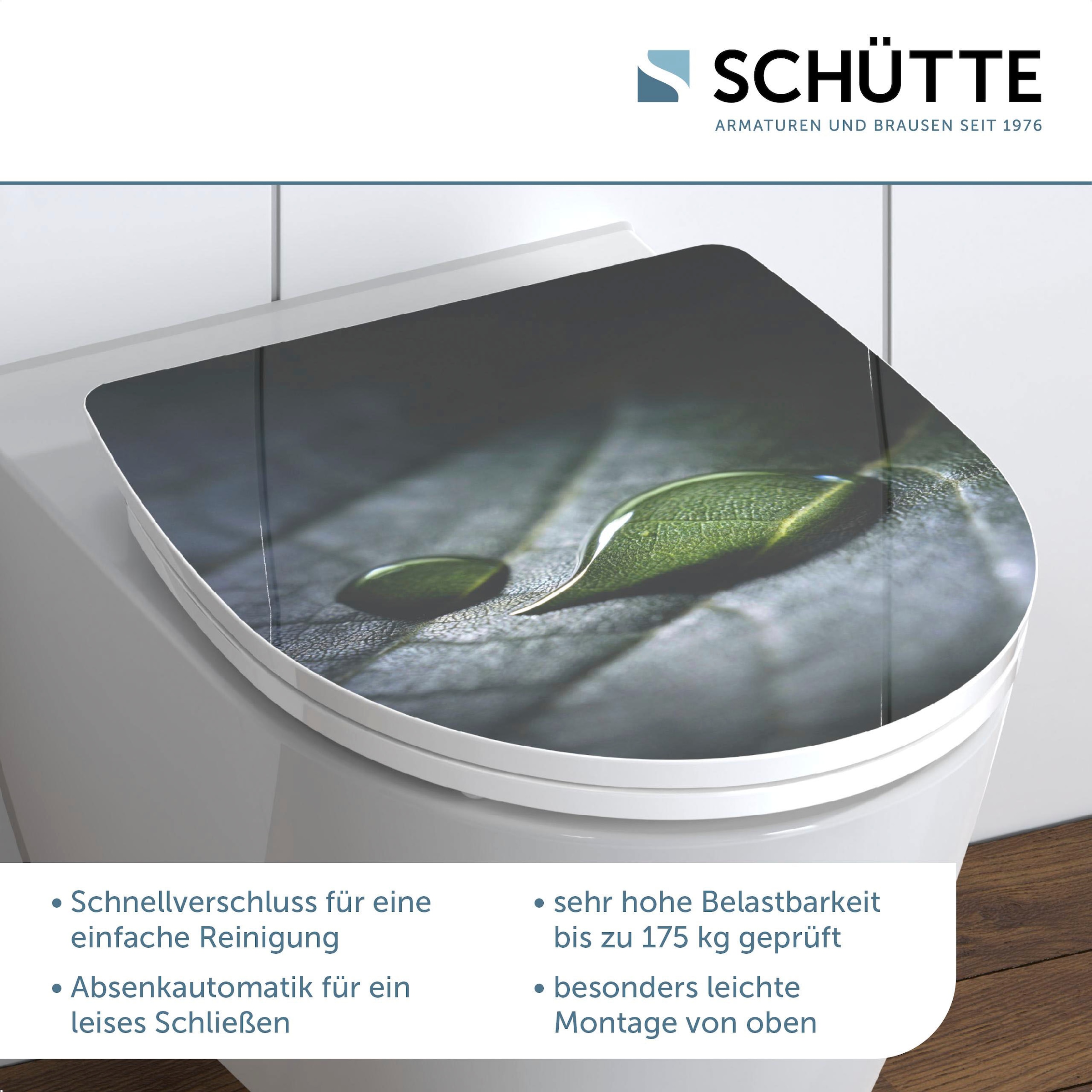 Schütte WC-Sitz »Raindrop«, Duroplast, mit Absenkautomatik und Schnellverschluss, High Gloss