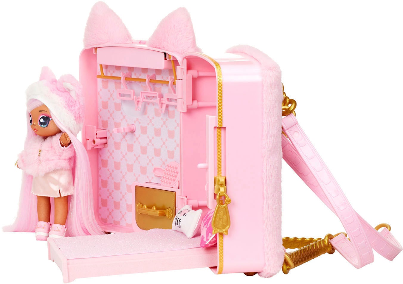 MGA ENTERTAINMENT Puppenmöbel »3in1 Backpack Bedroom Series 3 Playset - Pink Kitty«, Na!Na!Na! Surprise