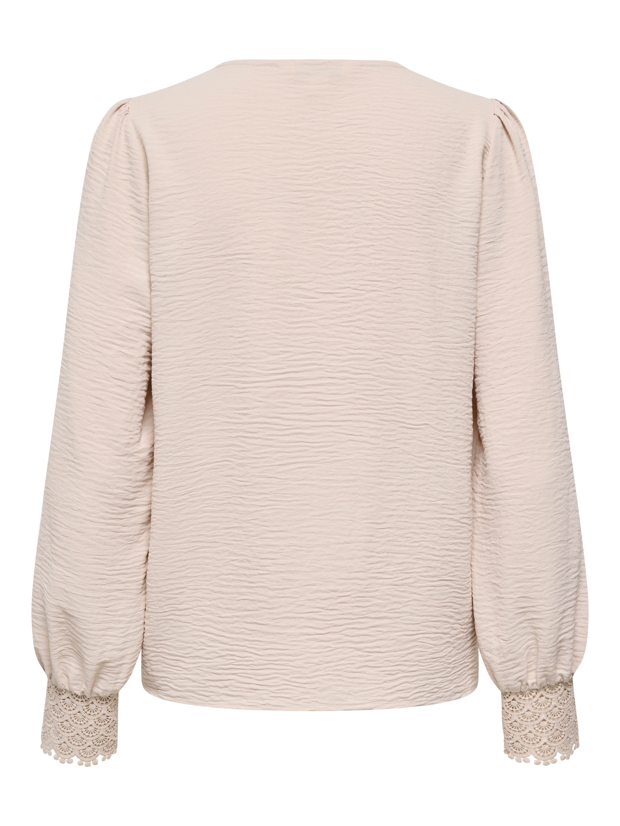 ONLY Langarmbluse »ONLCERENA METTE L/S LACE VNECK TOP WVN« Kunstfaser, regular fit, V-Ausschnitt