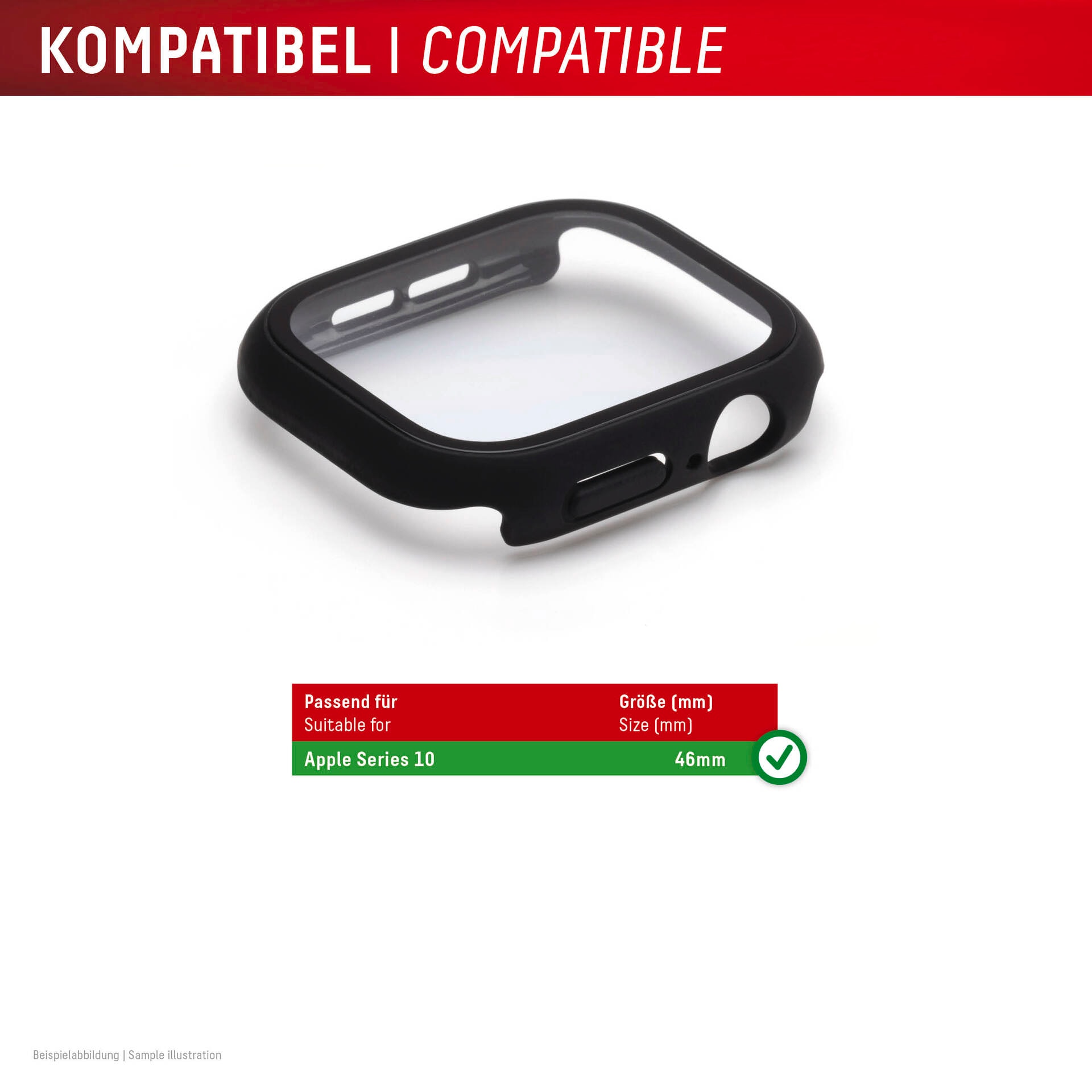 Displex Displayschutzglas »Smartwatch Glass All-In-One Protector Full Body«, für Apple Watch Series 10 46 mm, Displayschutzfolie, Schutzfolie, Bildschirmschutz, kratz- & stoßfest