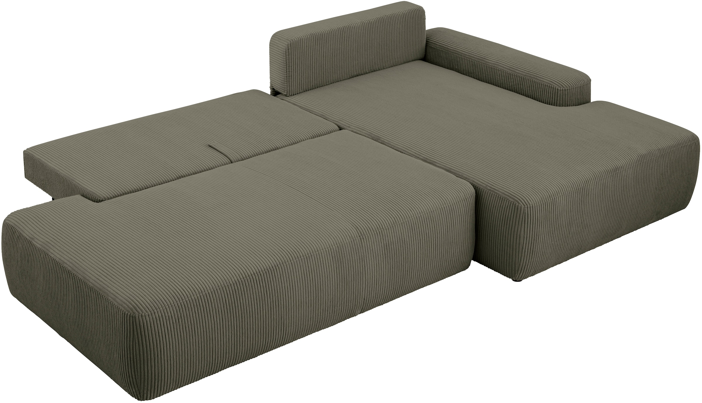 Home affaire Ecksofa »TORGE, Schlafsofa Cord, Samtvelours u. Strukur fein, Couch in L-Form« Schlaffunktion und Bettkasten, Liegefläche: 210x125 cm, neues Design