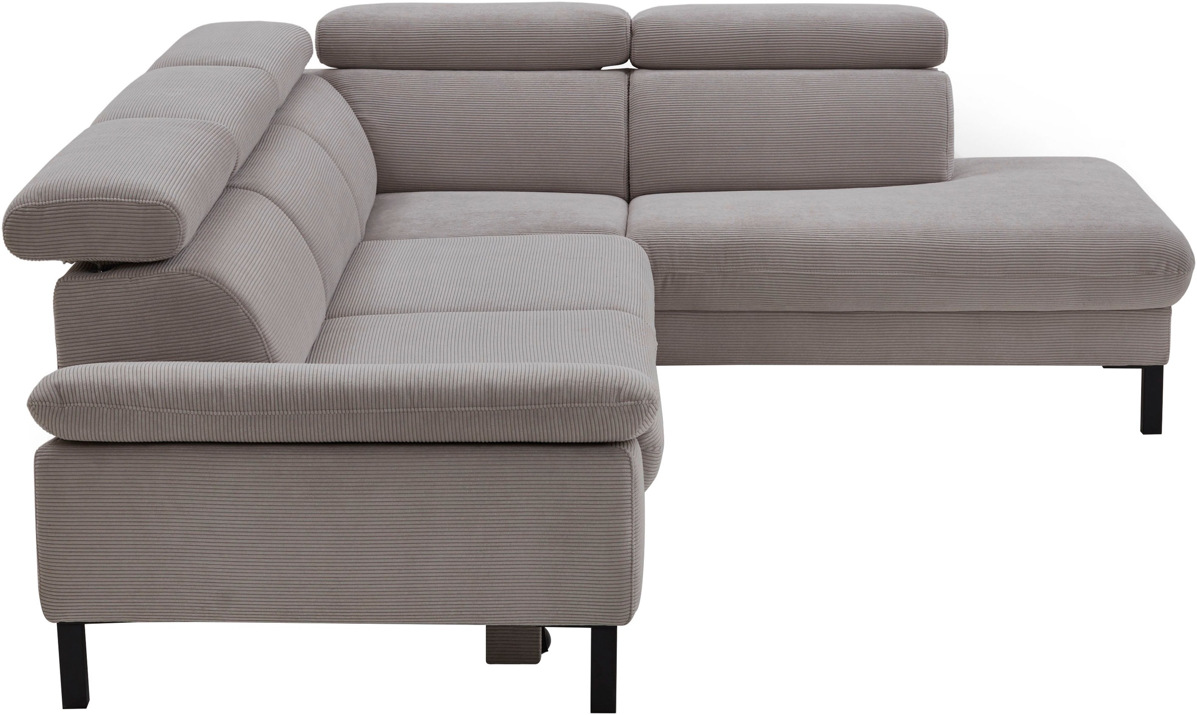 Home affaire Ecksofa »Arnayon mit Querschläfer-Bettfunktion, Schlafsofa, großer Bettkasten«, manuelle Kopfteilverstellung, Tonnentaschen-Federkern, Feincord L-Form