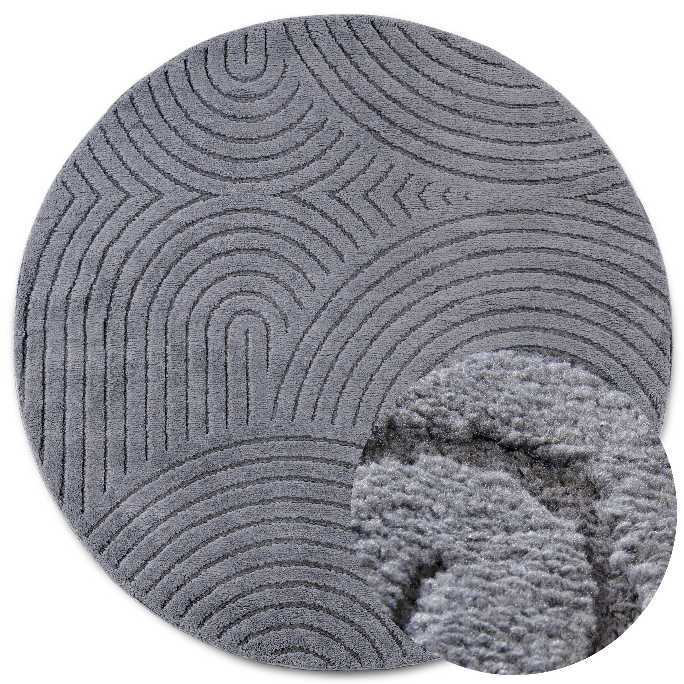 ELLE DECORATION Designteppich »Cosy Panglao, auch als Rundteppich erhältlich«, rechteckig, 14 mm Höhe, uni Kurzflor, Hoch Tief Struktur, modern, Skandi, Boho, Wohnzimmer