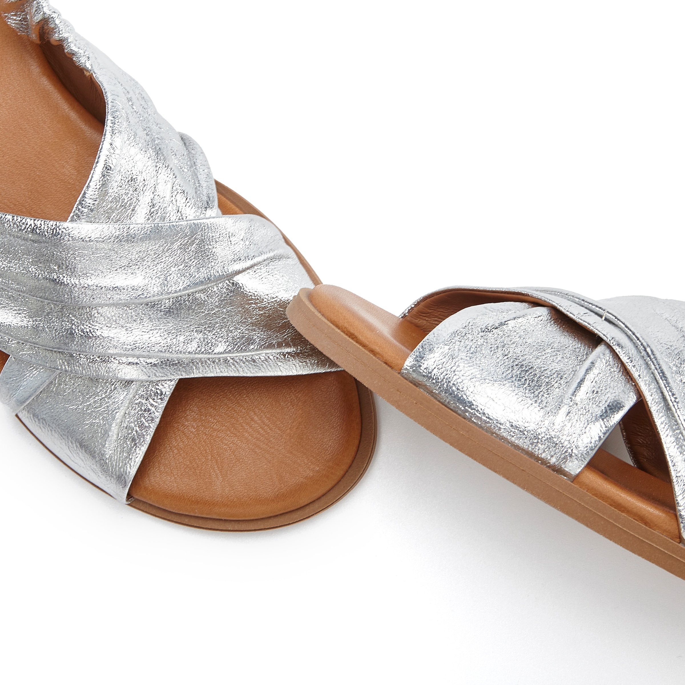 LASCANA Sandale »Sandalette, Sommerschuh, offener Schuh, Pantolette«  aus Leder mit elastischen Riemchen