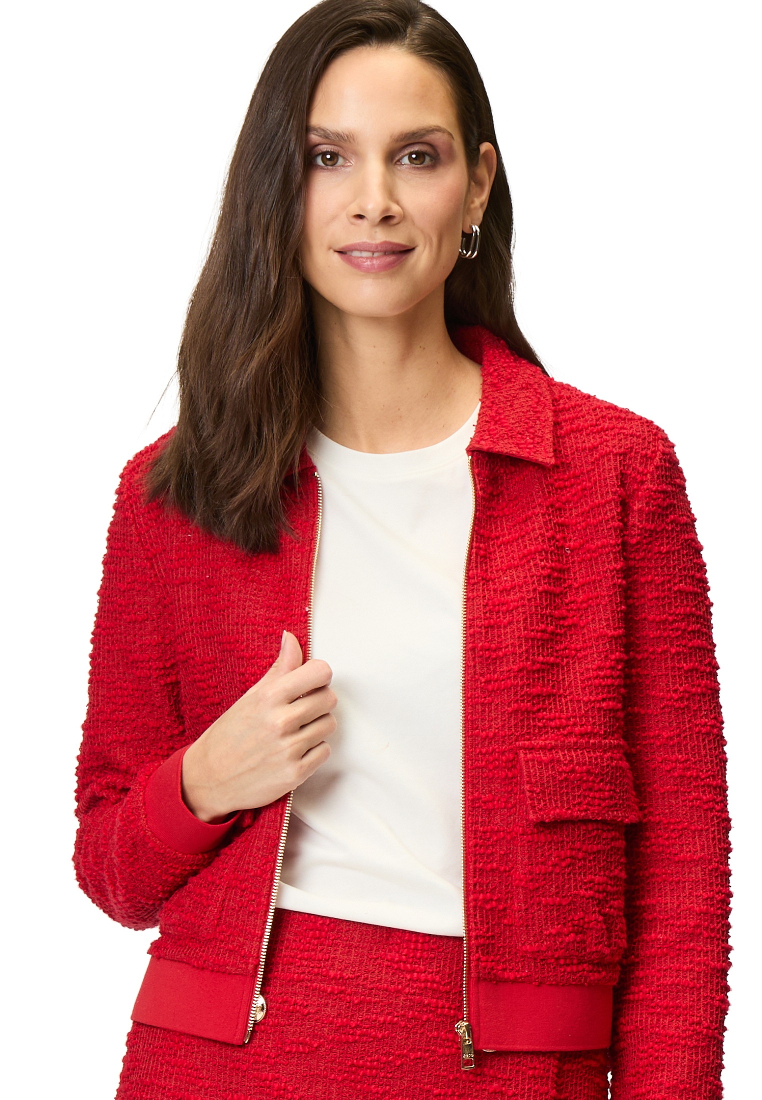 Zero Jackenblazer »Bouclè-Jacke mit Klappentaschen«