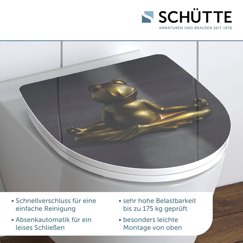 Schütte WC-Sitz »Relaxing Frog«, Duroplast, mit Absenkautomatik und Schnellverschluss, High Gloss