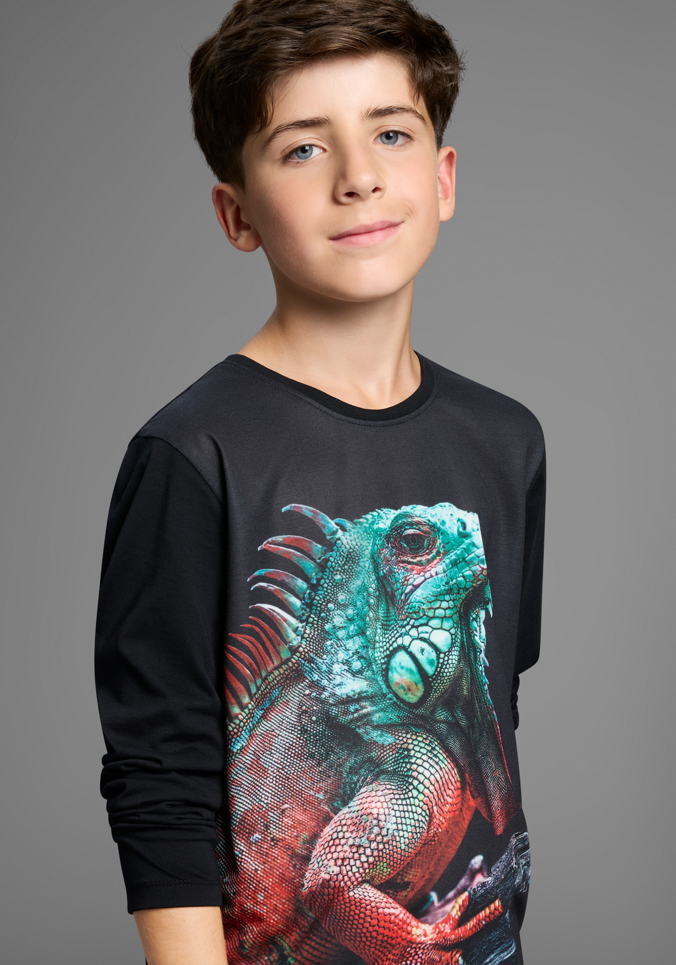 KIDSWORLD Langarmshirt »GECKO, Fotoprint« Shirt mit Fotodruck, Gecko